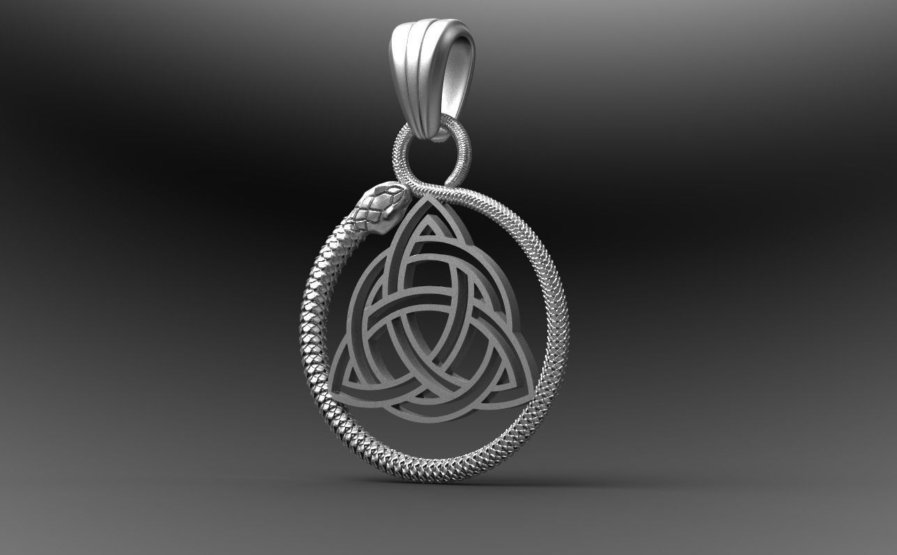 RUNIC PENDANT SNAKE 8 3D print model_2