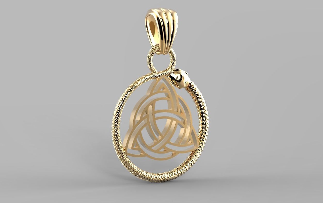 RUNIC PENDANT SNAKE 8 3D print model_5
