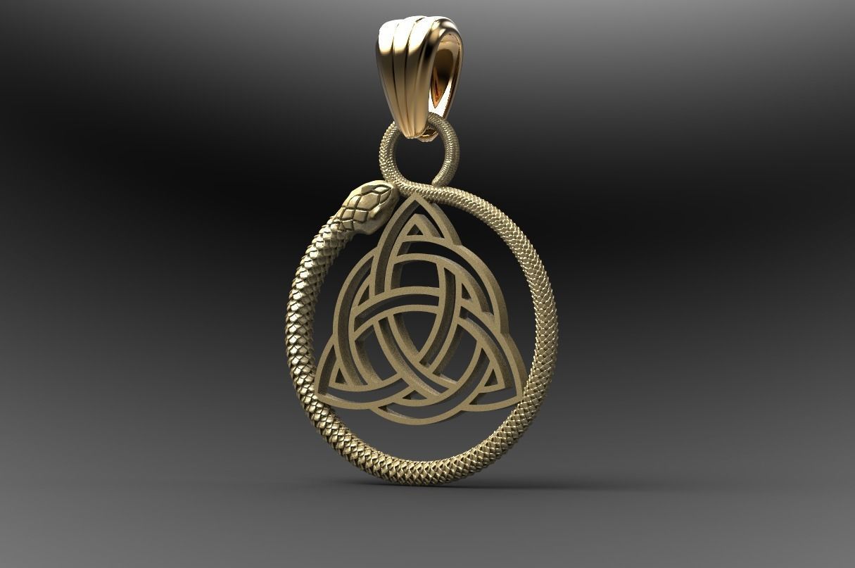 RUNIC PENDANT SNAKE 8 3D print model_1