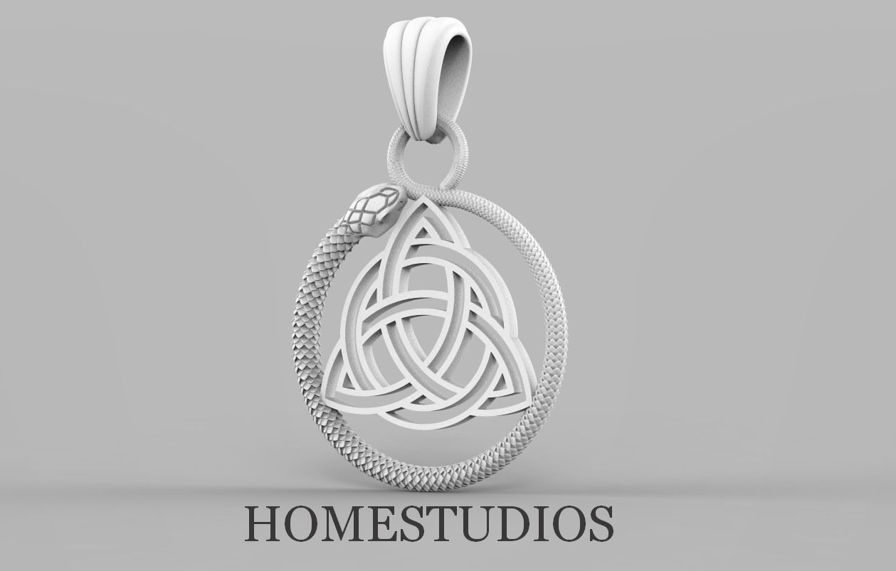 RUNIC PENDANT SNAKE 8 3D print model_0