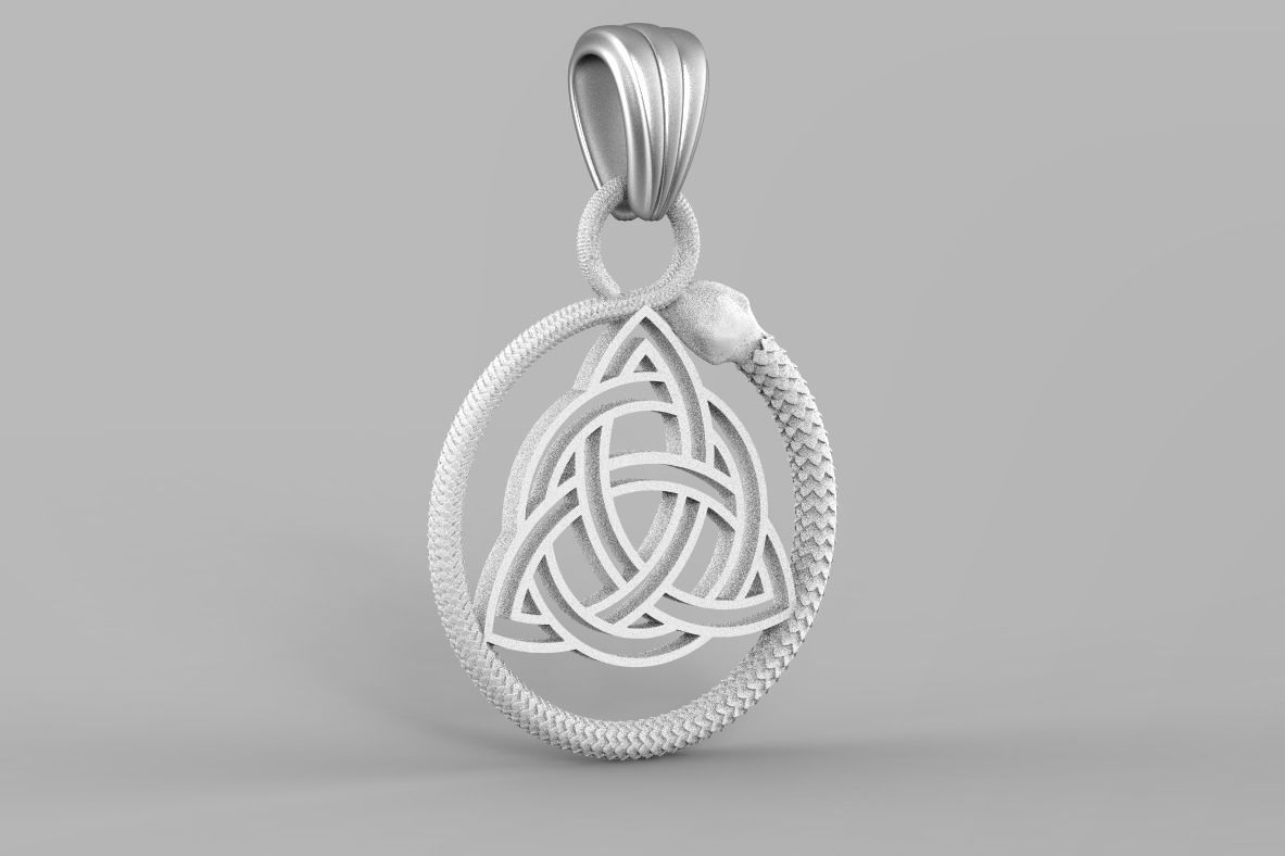 RUNIC PENDANT SNAKE 8 3D print model_3