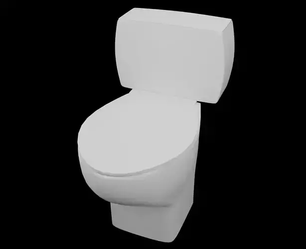 Toilet for bathroom Low-poly 3D model Low-poly 3D model