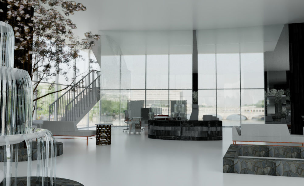 Revit Office building interior design 3D model_6