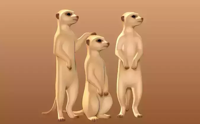 3 Meerkats set 3D print model