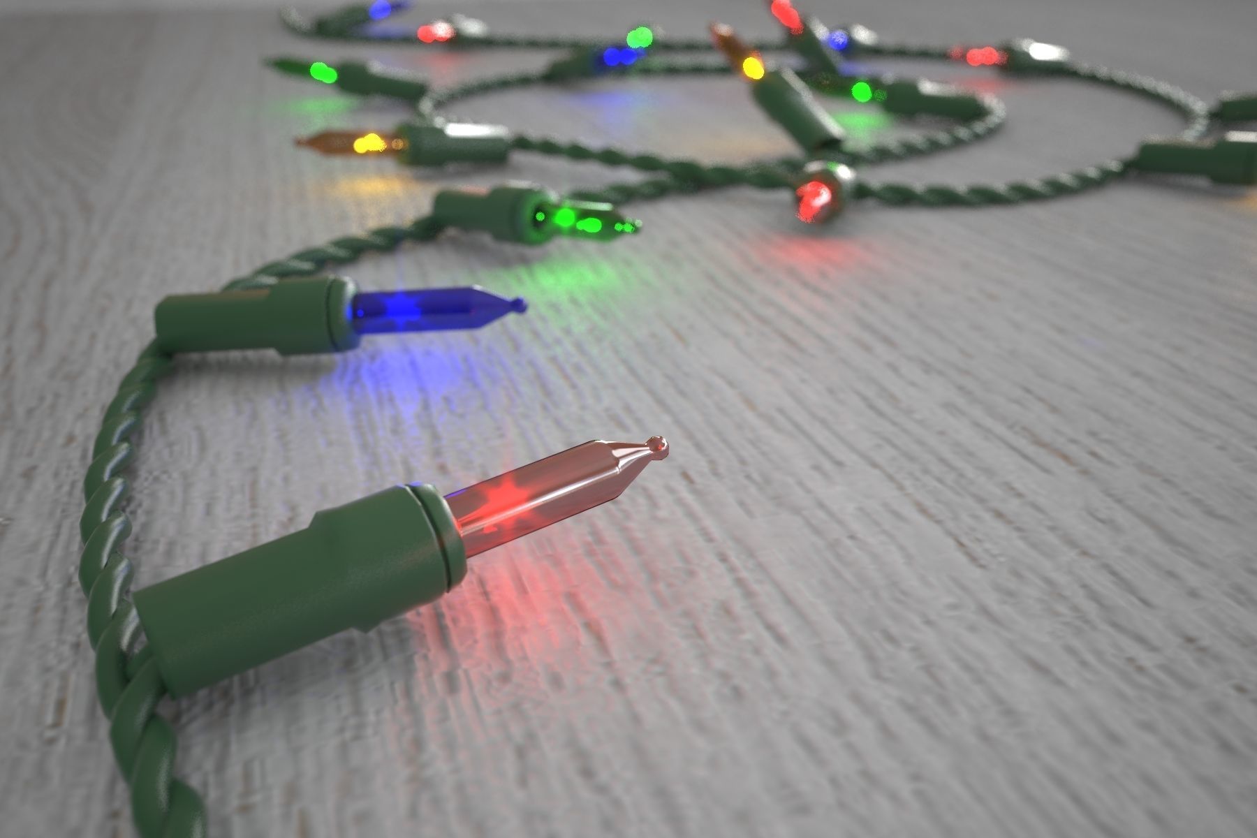 Strings Christmas Light V4 Low-poly 3D model_4