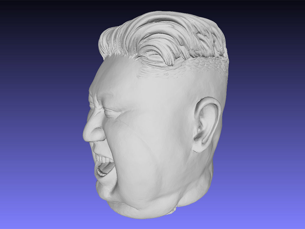 Kim Jong-un laughing head Free 3D print model_1