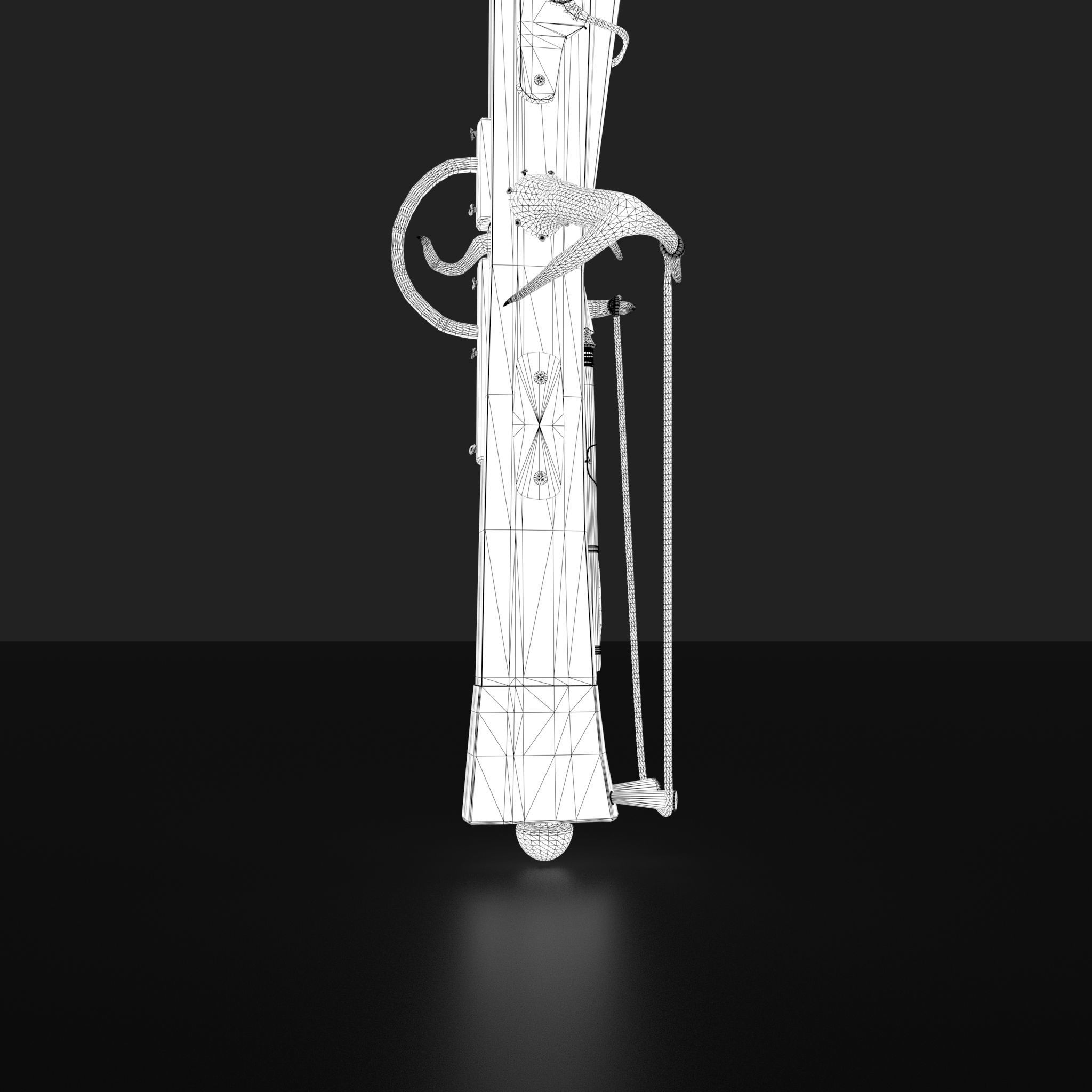 Fantasy Crossbow Axe Gun 3D model_41