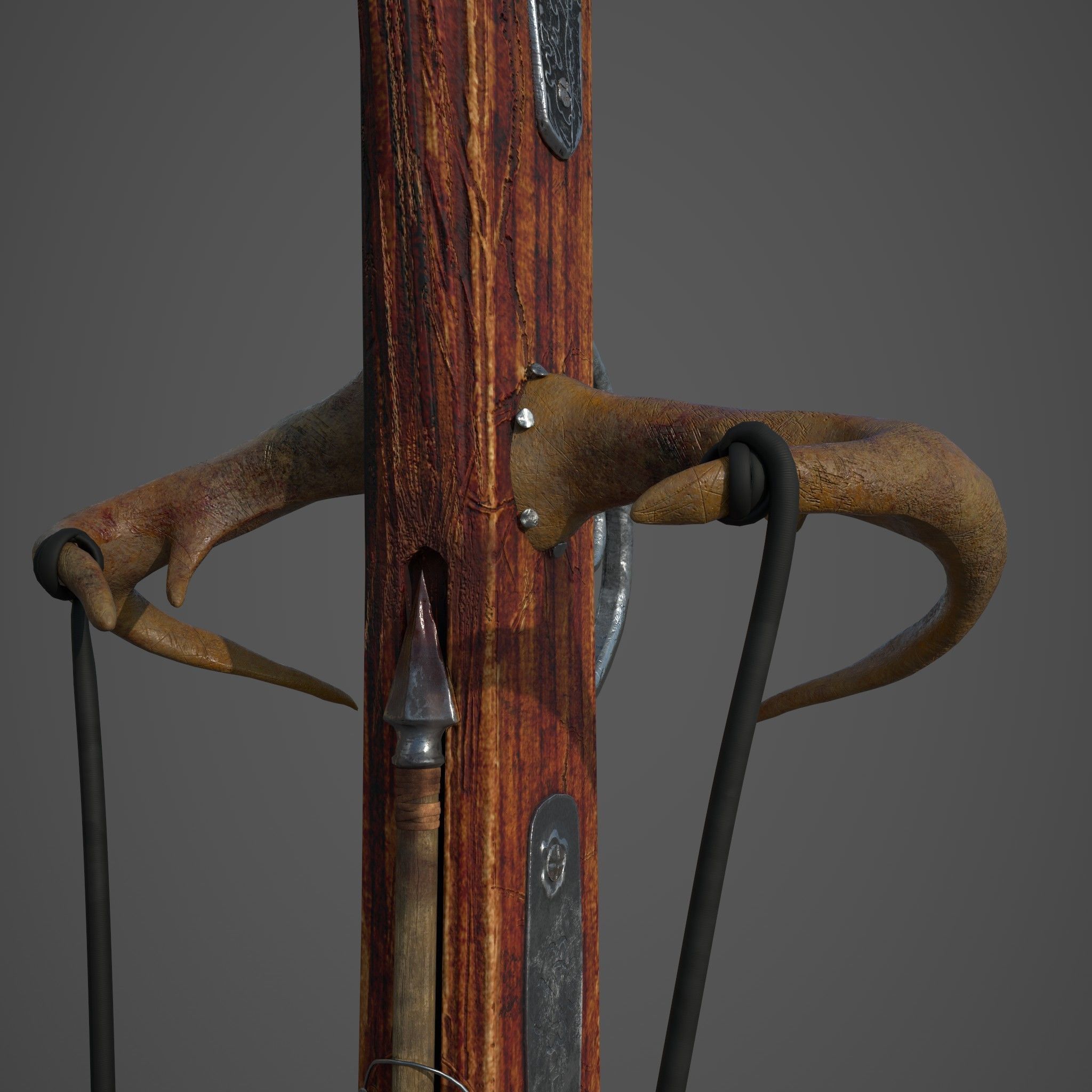 Fantasy Crossbow Axe Gun 3D model_18