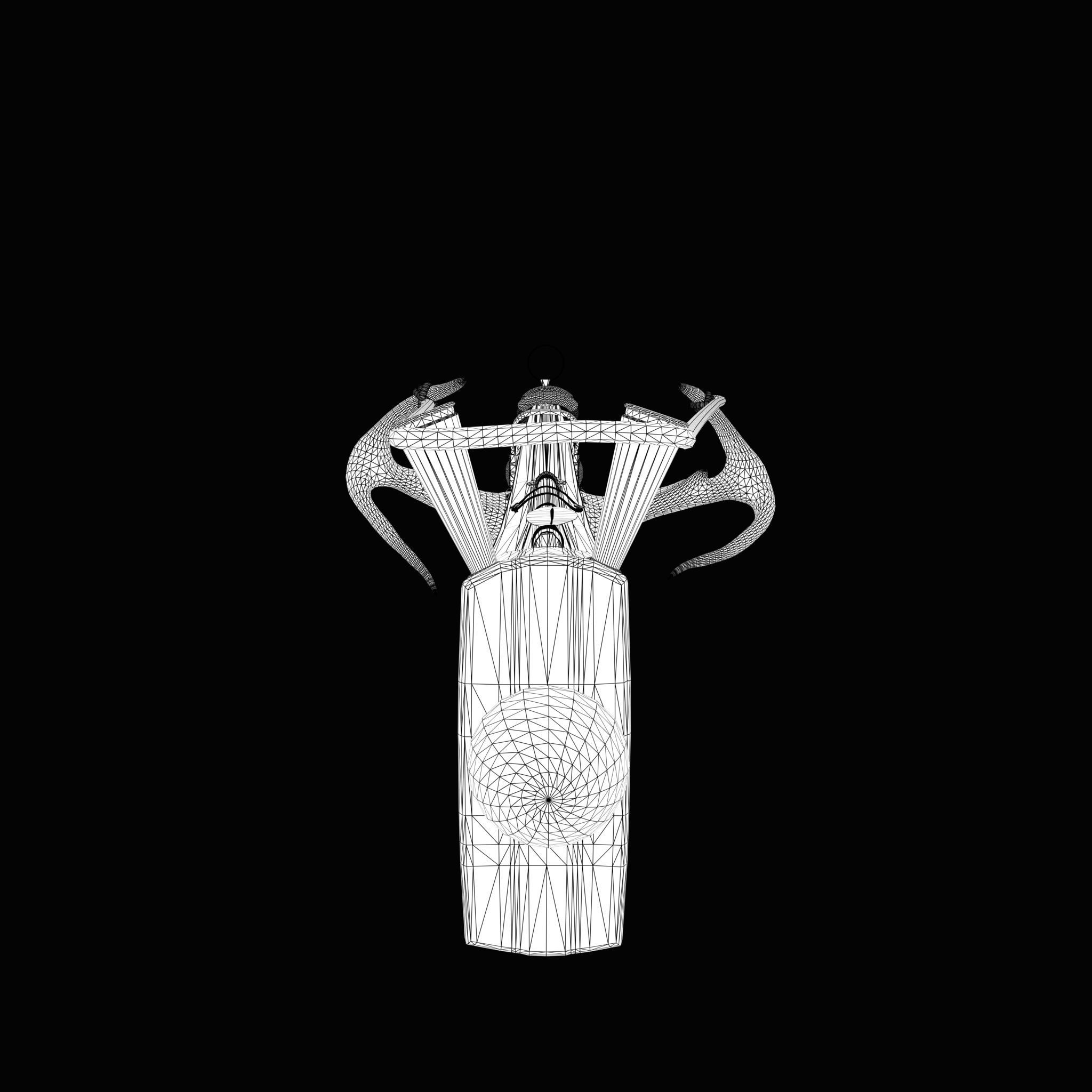 Fantasy Crossbow Axe Gun 3D model_23