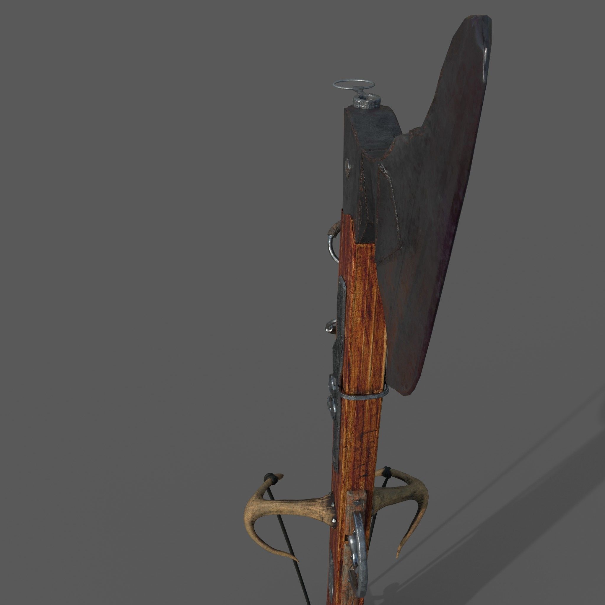 Fantasy Crossbow Axe Gun 3D model_8