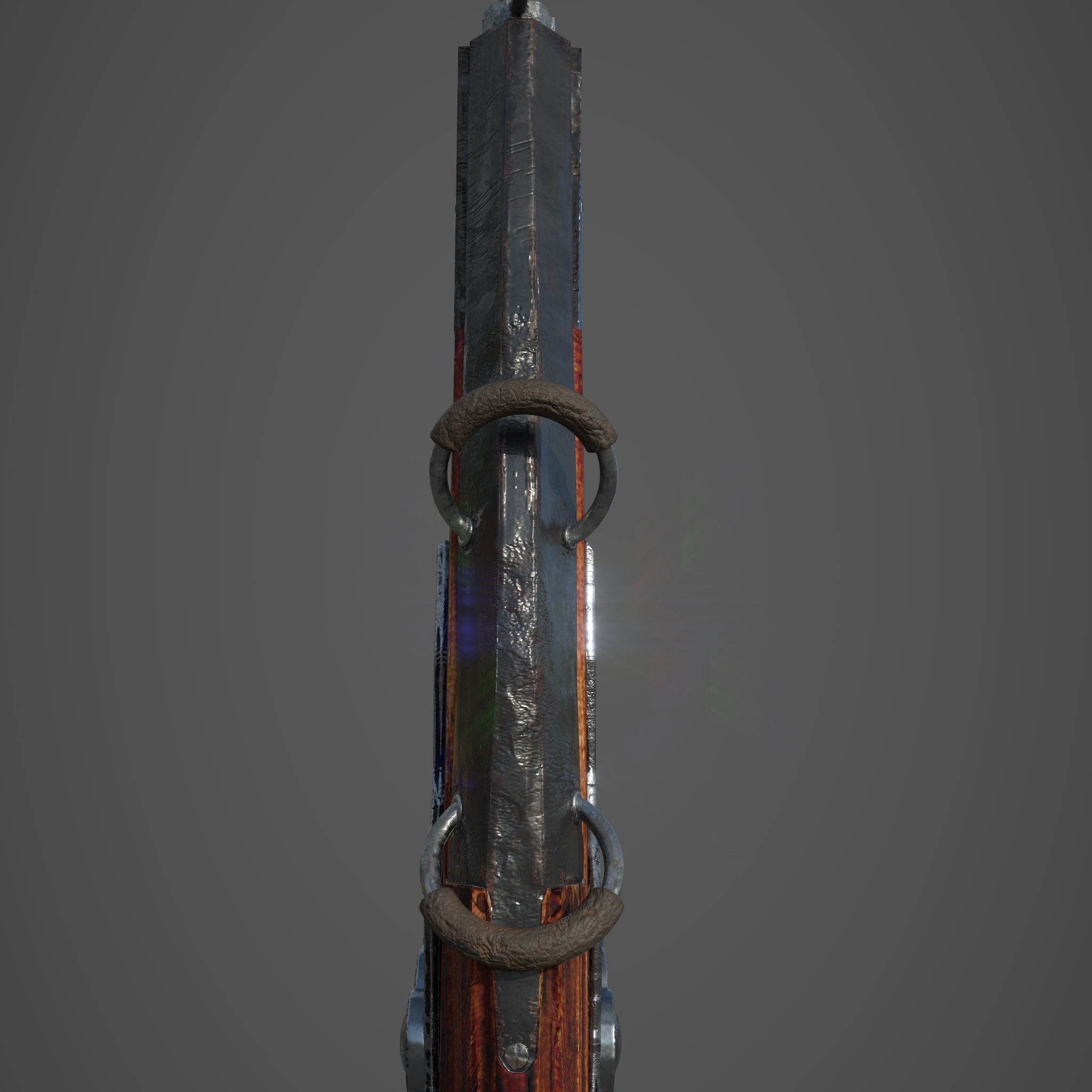 Fantasy Crossbow Axe Gun 3D model_15
