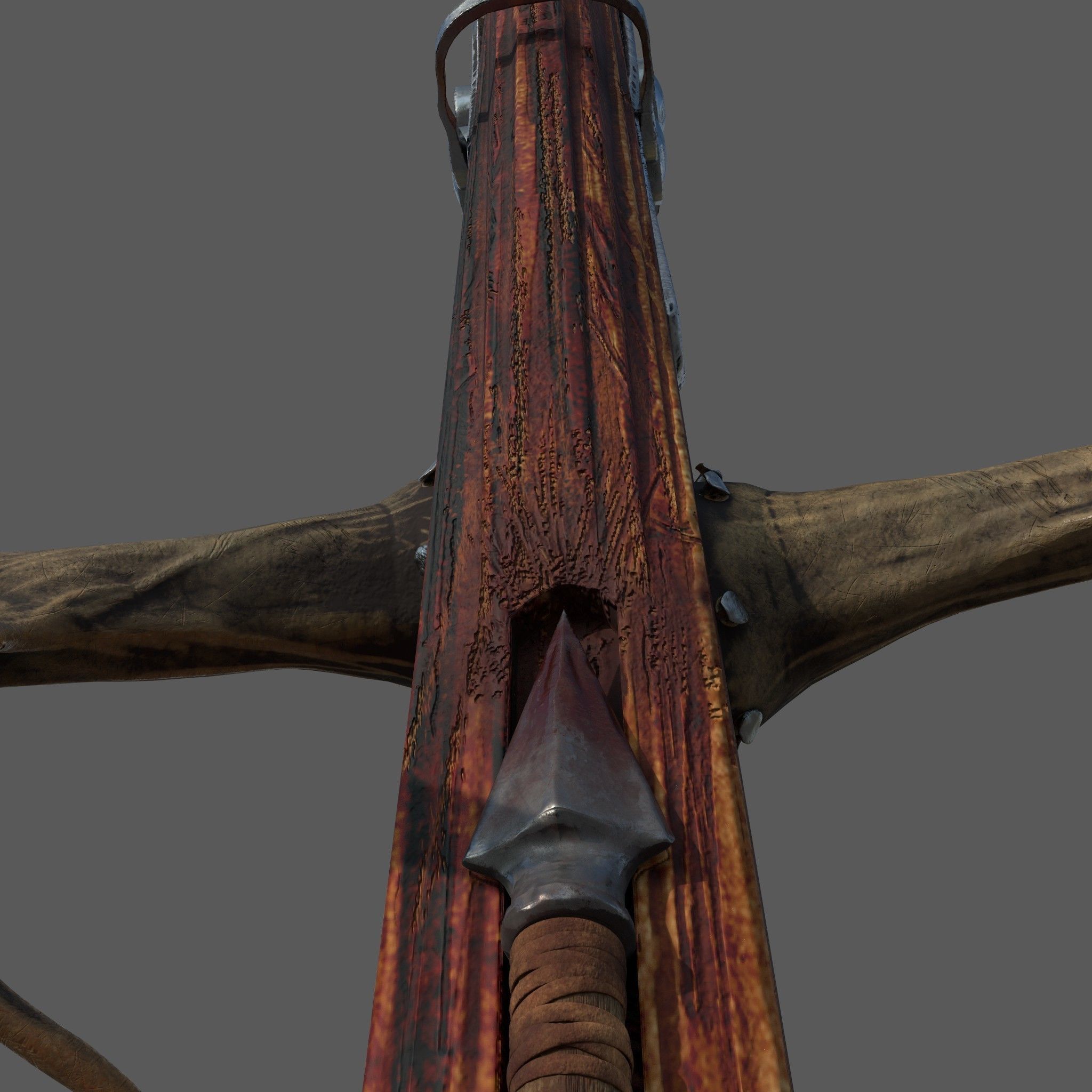Fantasy Crossbow Axe Gun 3D model_10