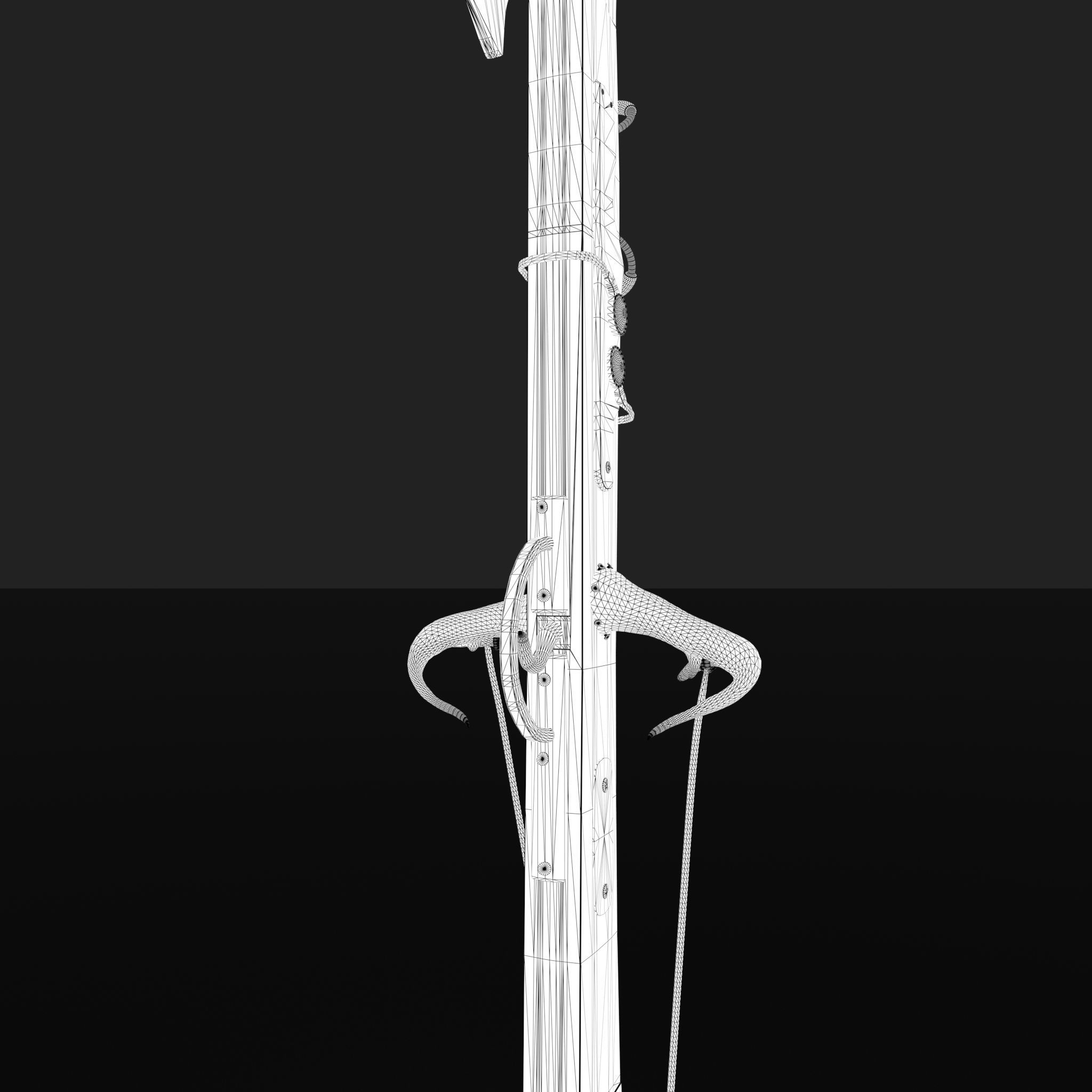 Fantasy Crossbow Axe Gun 3D model_32