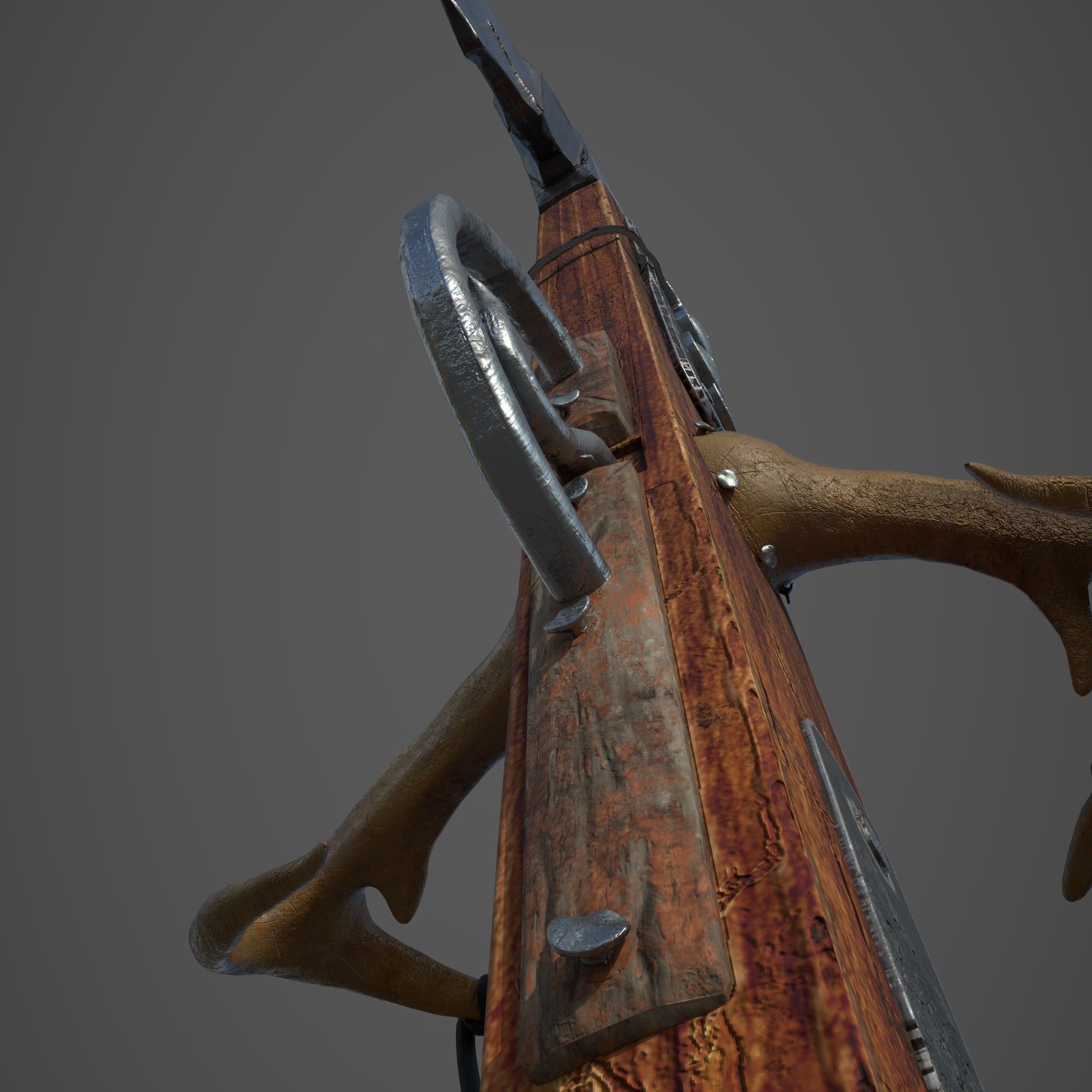 Fantasy Crossbow Axe Gun 3D model_21
