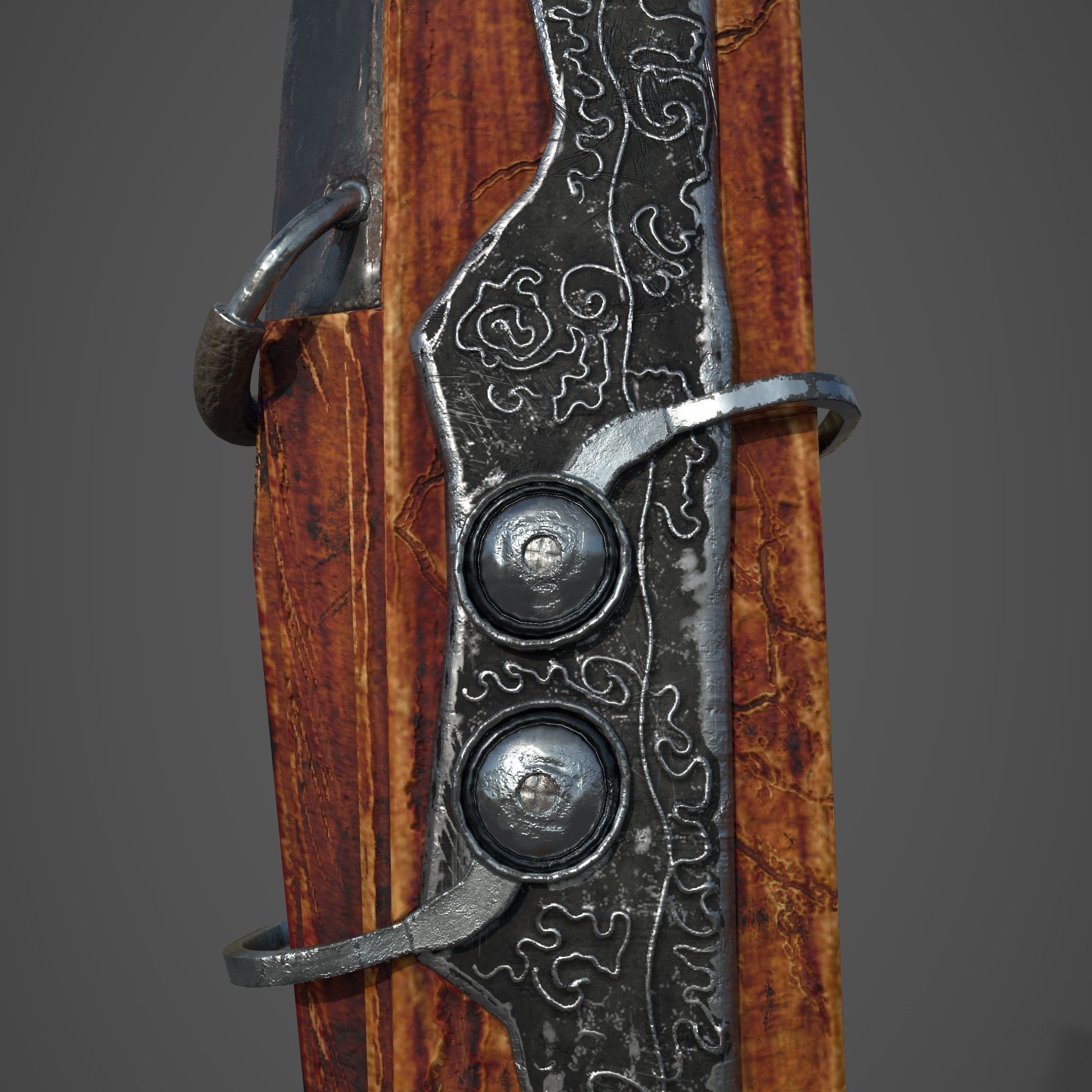 Fantasy Crossbow Axe Gun 3D model_19