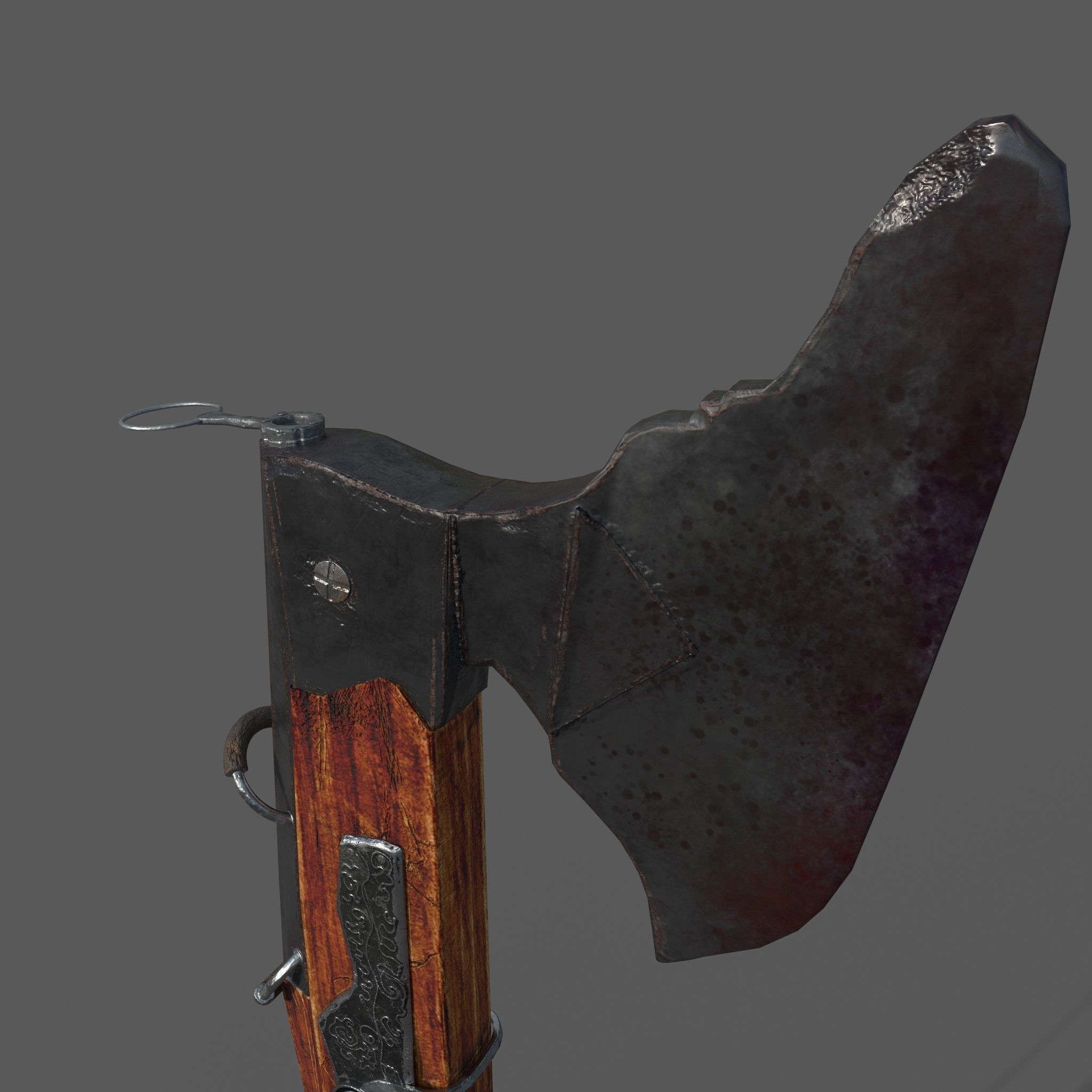 Fantasy Crossbow Axe Gun 3D model_12