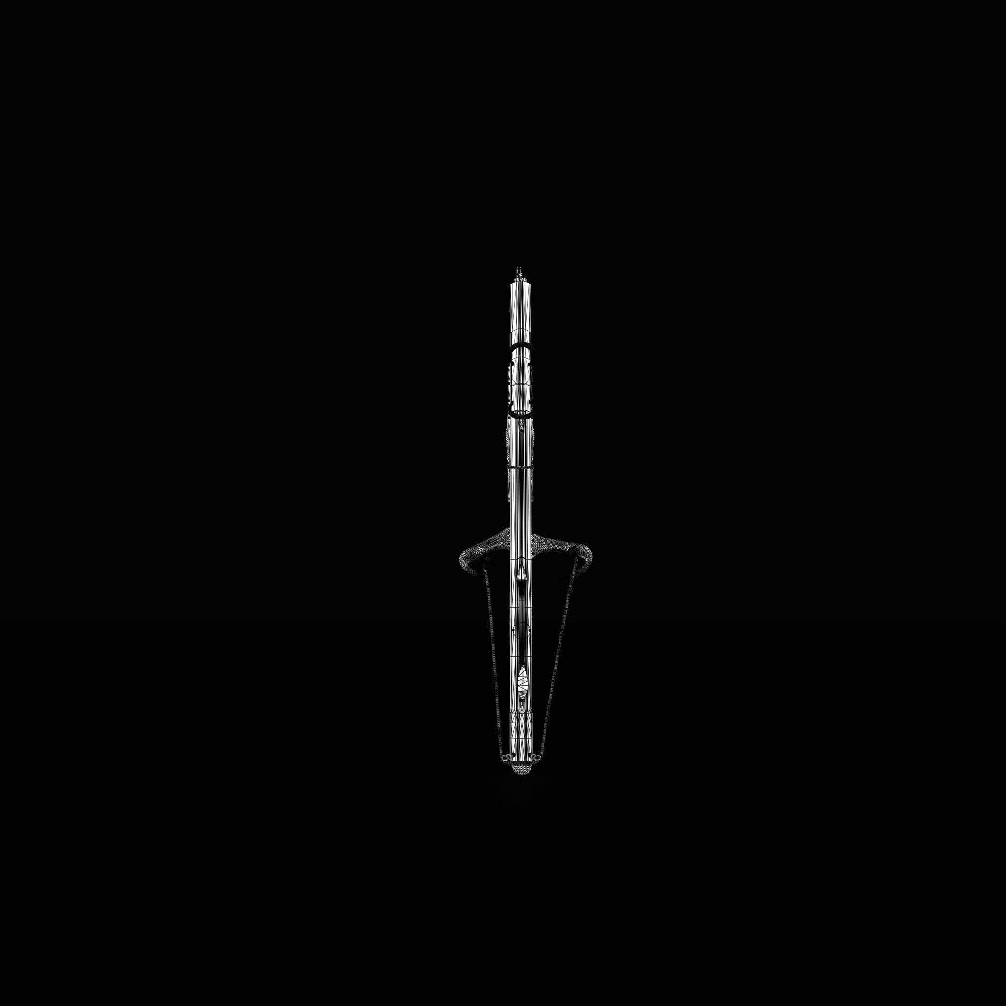 Fantasy Crossbow Axe Gun 3D model_36