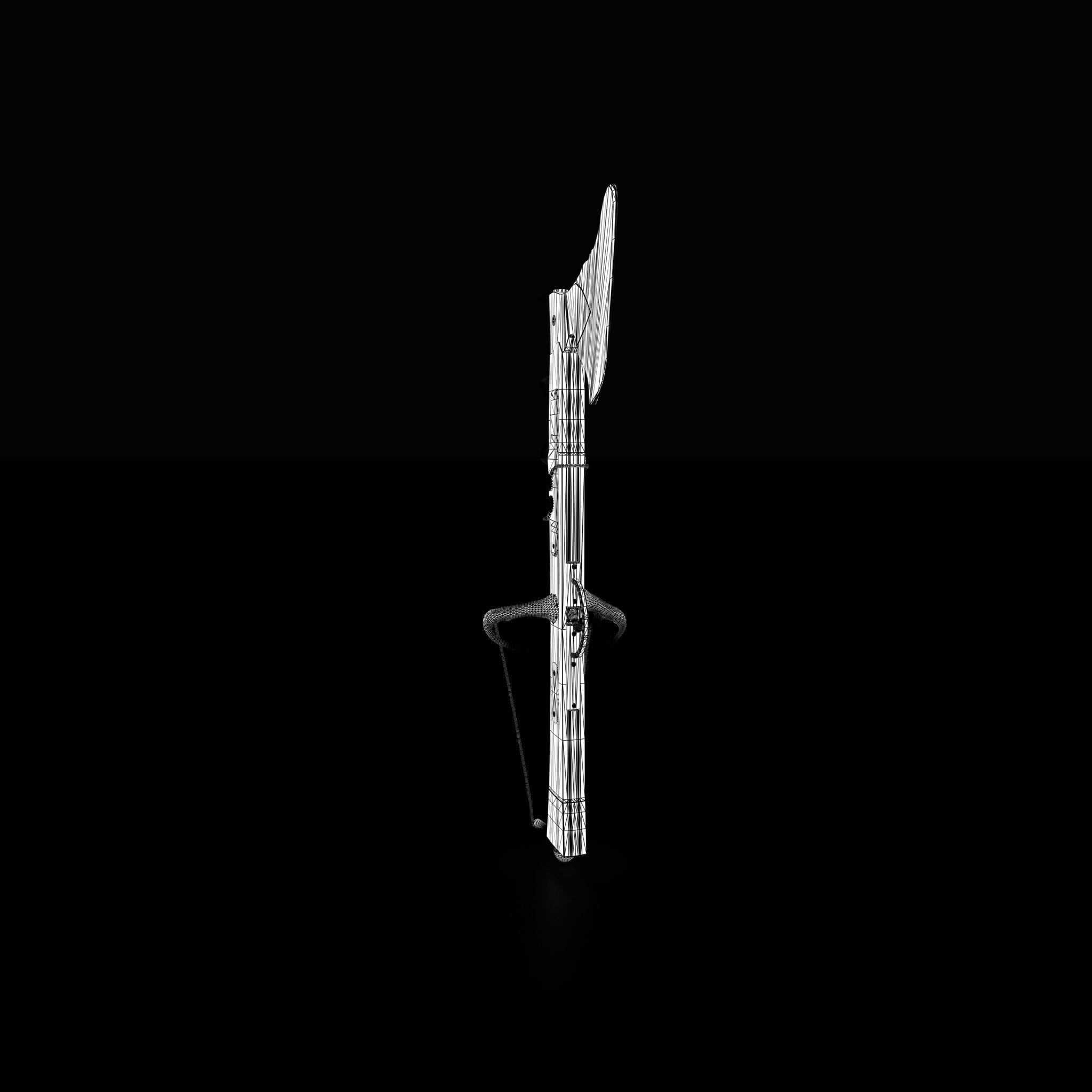 Fantasy Crossbow Axe Gun 3D model_22