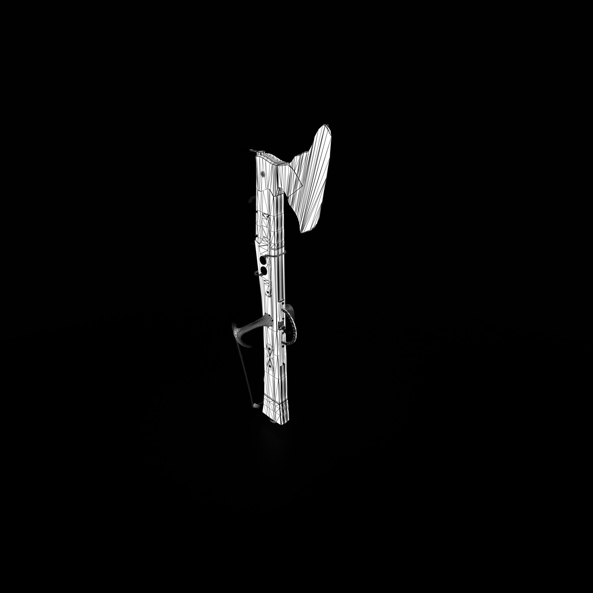 Fantasy Crossbow Axe Gun 3D model_38