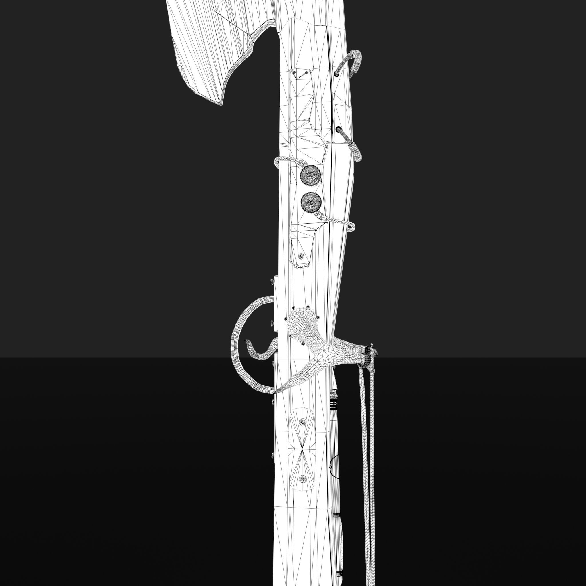 Fantasy Crossbow Axe Gun 3D model_31