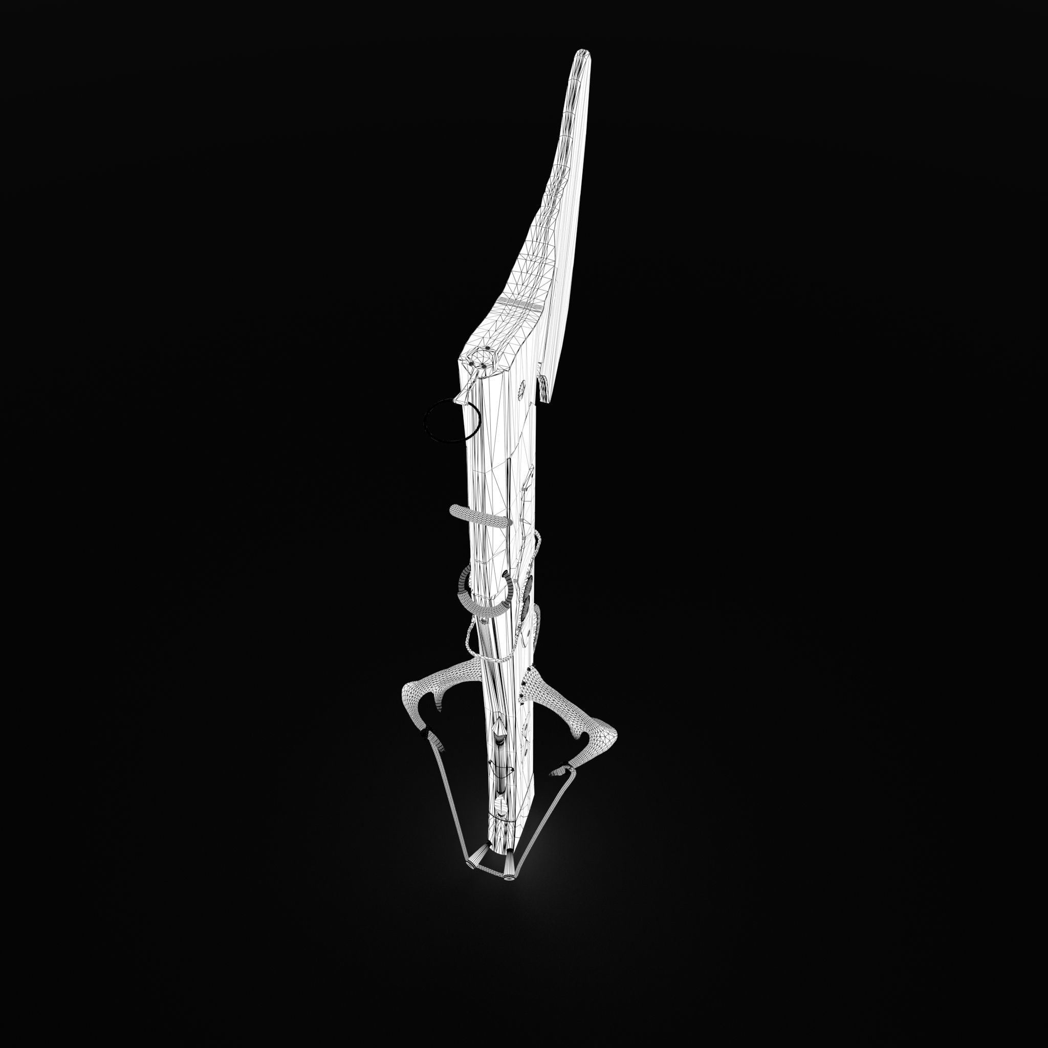 Fantasy Crossbow Axe Gun 3D model_34