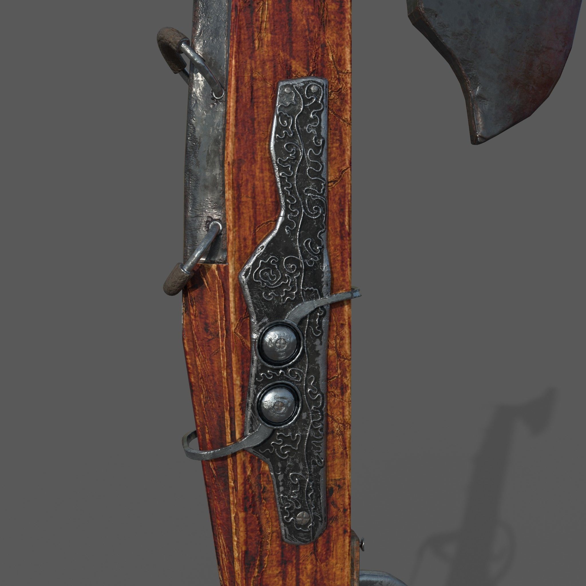 Fantasy Crossbow Axe Gun 3D model_2