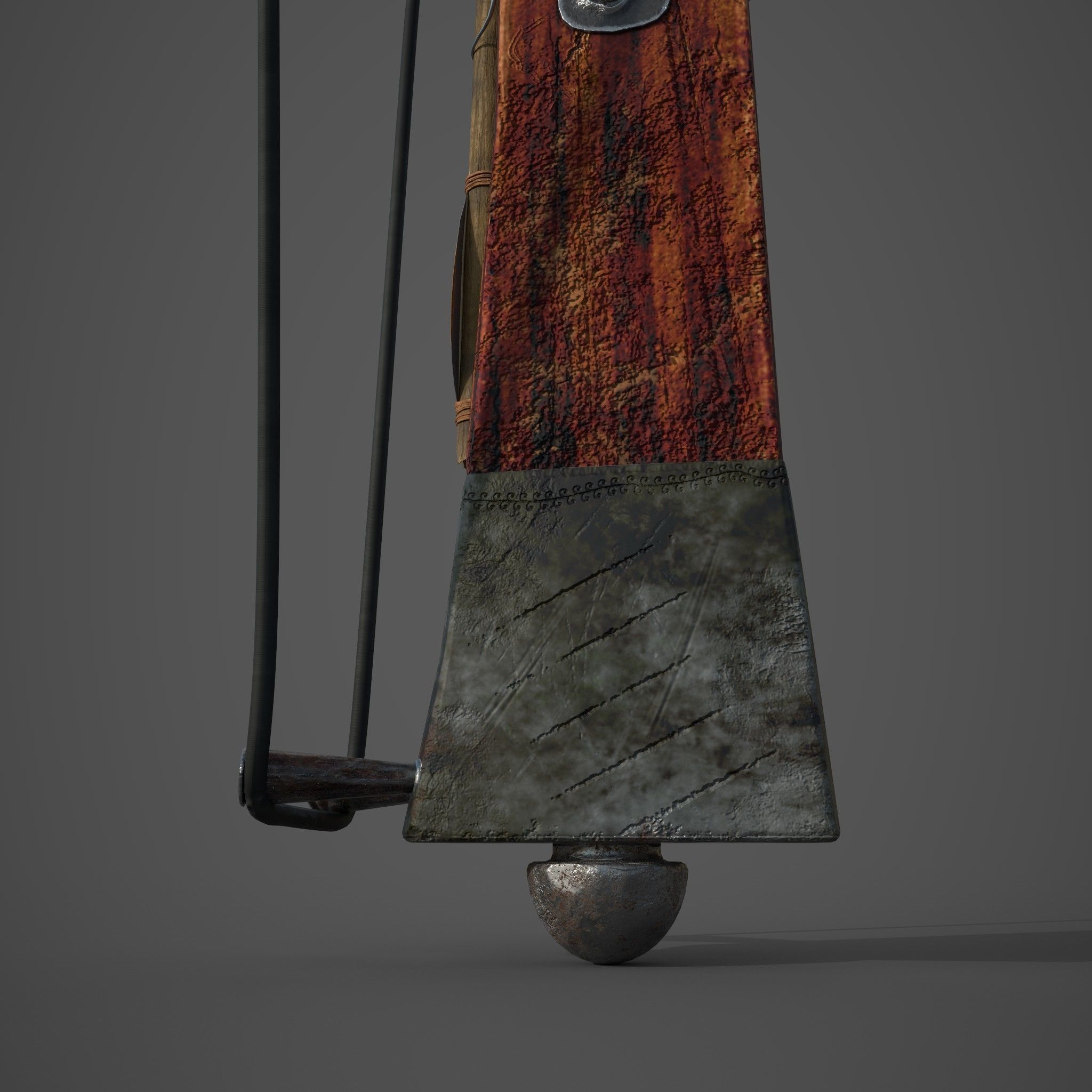 Fantasy Crossbow Axe Gun 3D model_17