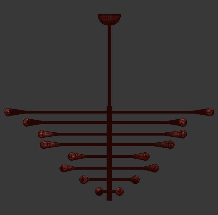 Worlds Away Luisa Chandelier Brass 3D model_1