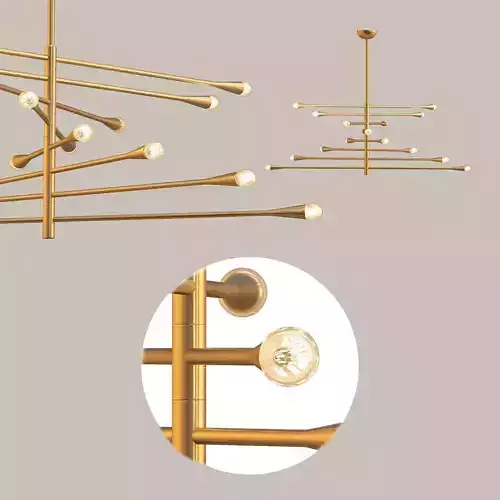 Worlds Away Luisa Chandelier Brass