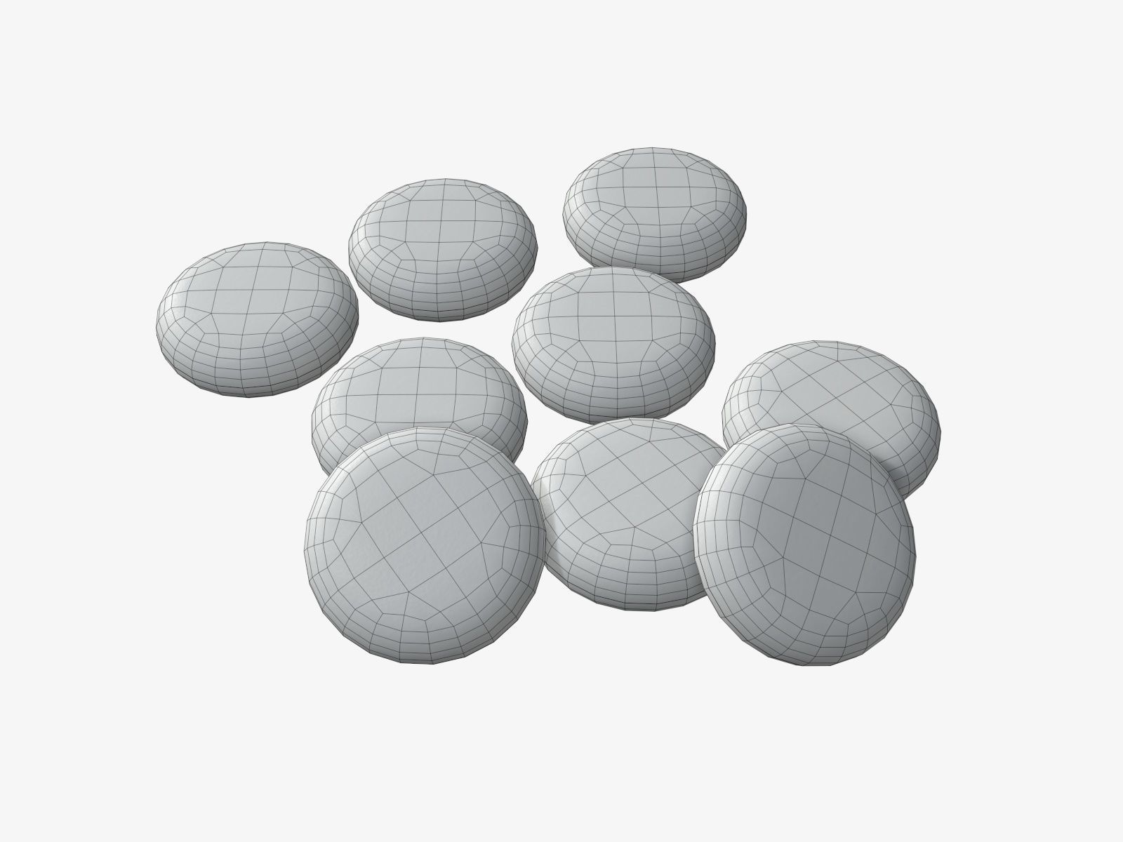 Chewing gums on ground 3D model_5