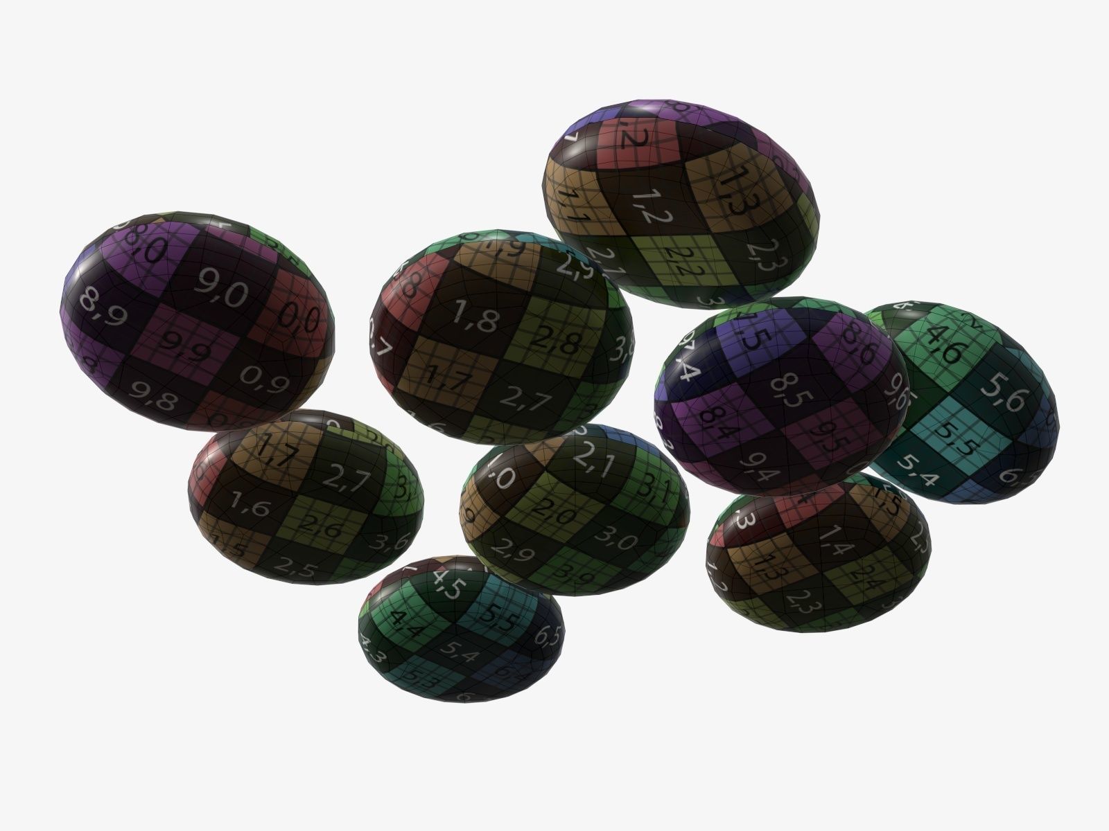 Chewing gums on ground 3D model_11