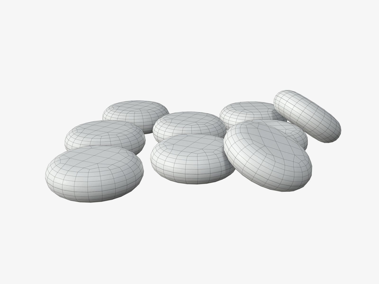 Chewing gums on ground 3D model_6