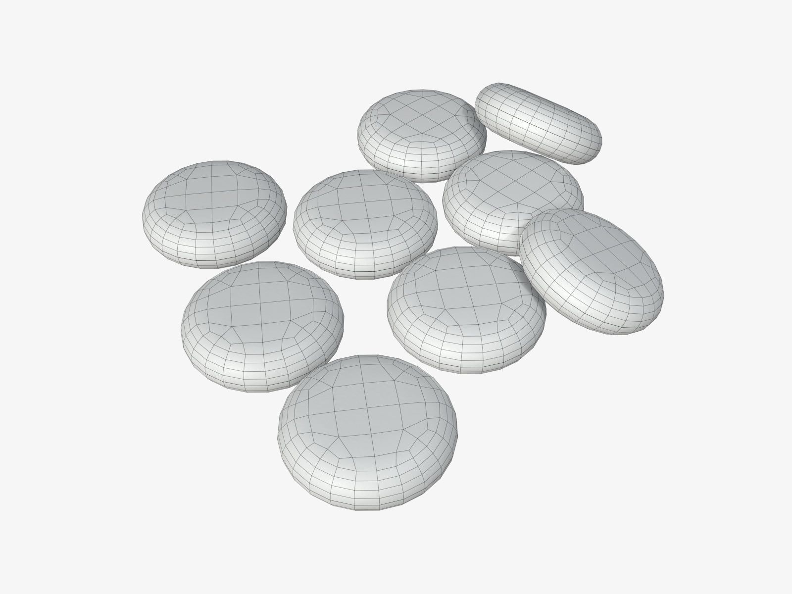 Chewing gums on ground 3D model_4