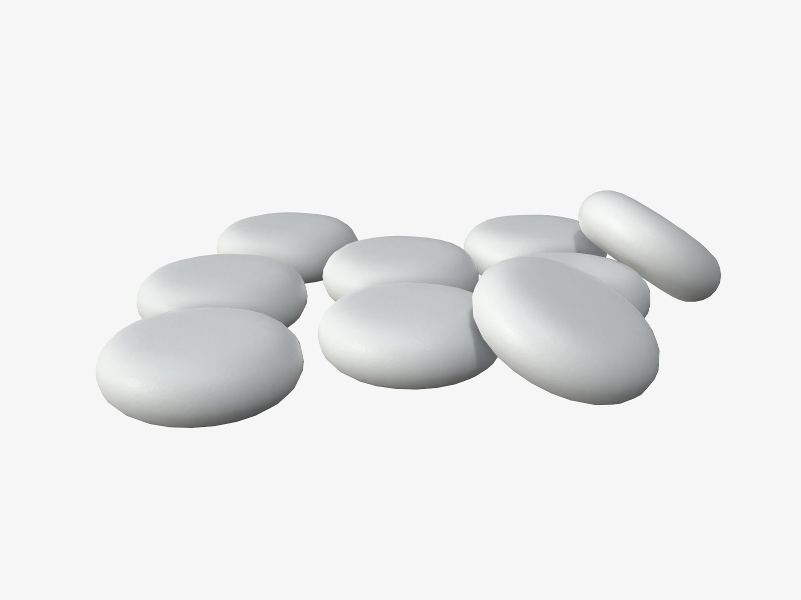 Chewing gums on ground 3D model_2