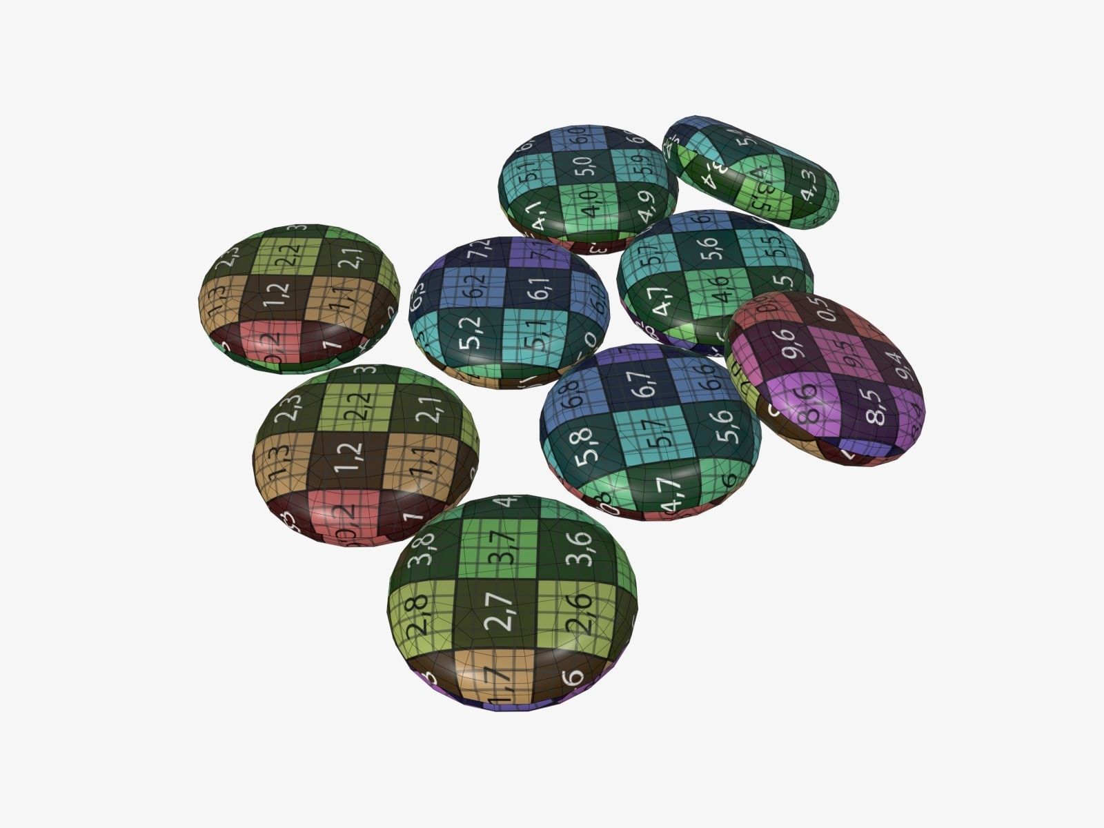 Chewing gums on ground 3D model_8