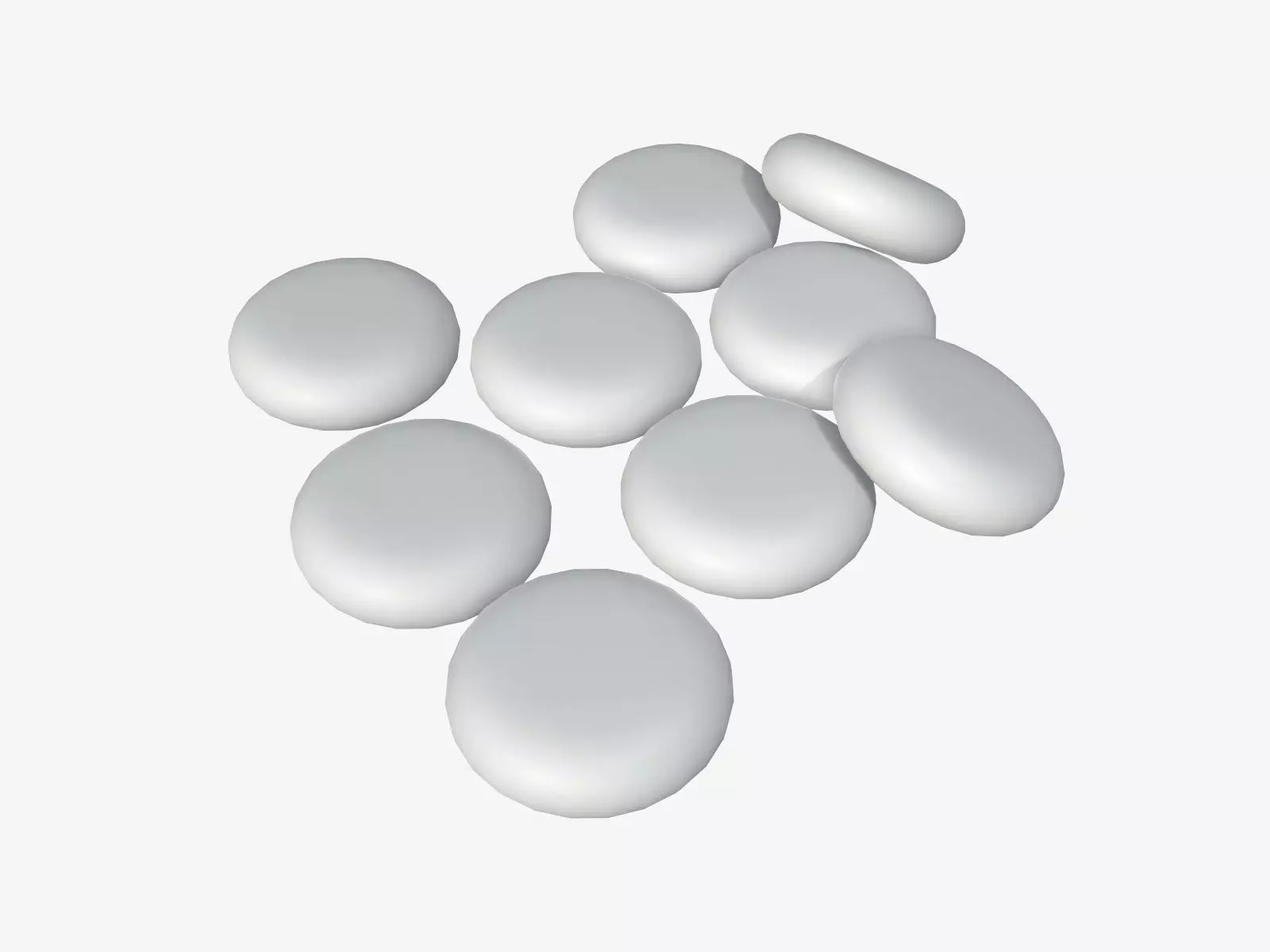 Chewing gums on ground 3D model_0