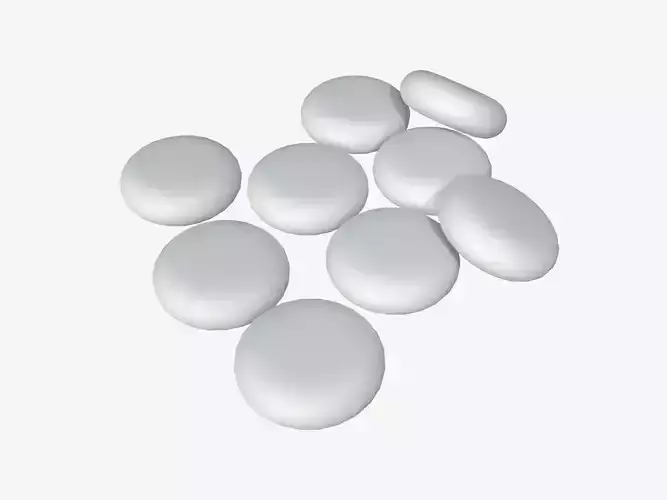 Chewing gums on ground 3D model