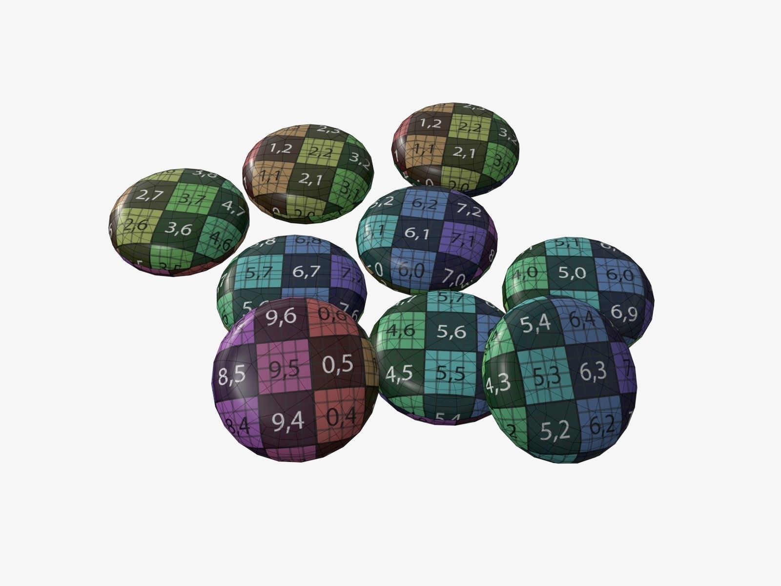 Chewing gums on ground 3D model_9