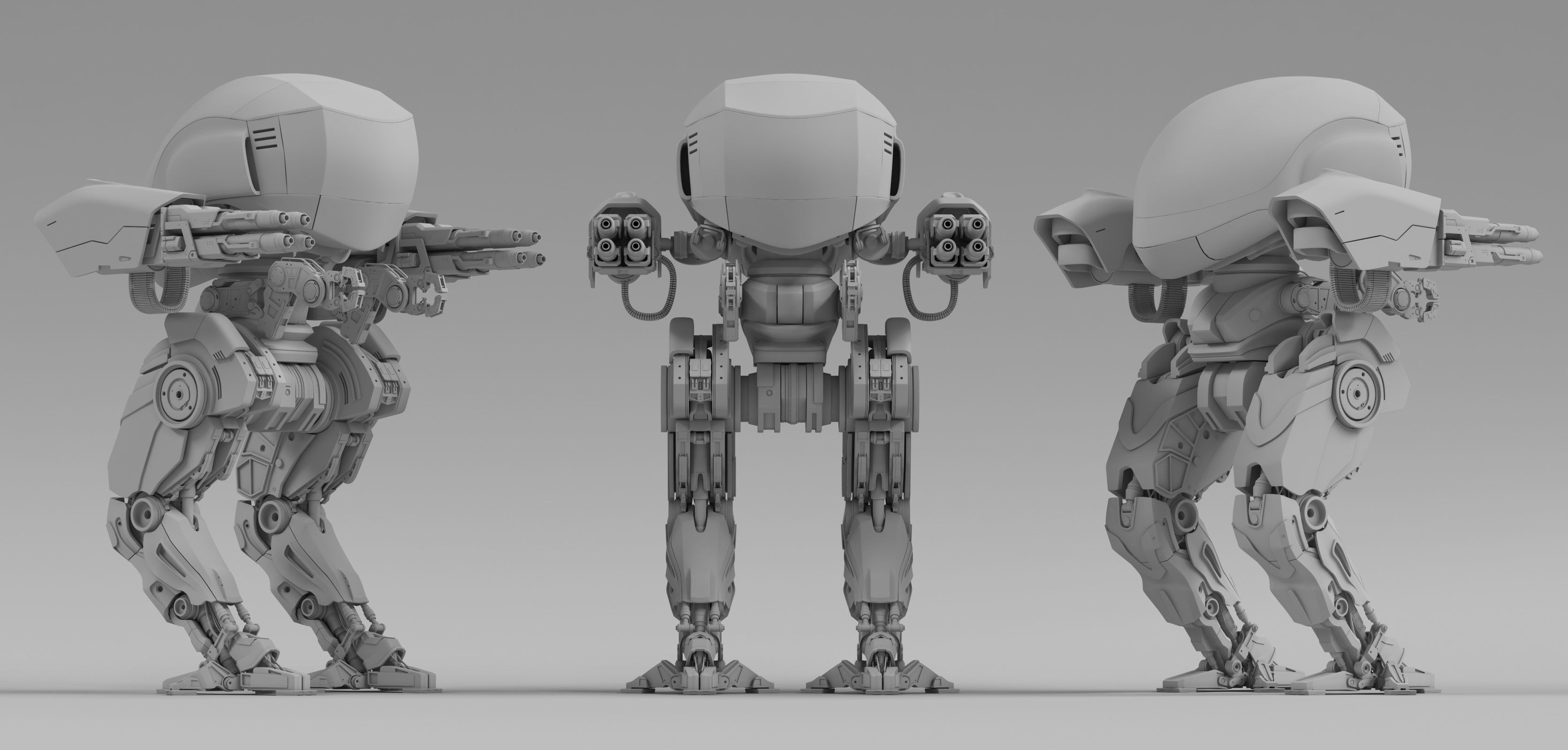 Highpoly Battle Mech 3D model 3D model_1