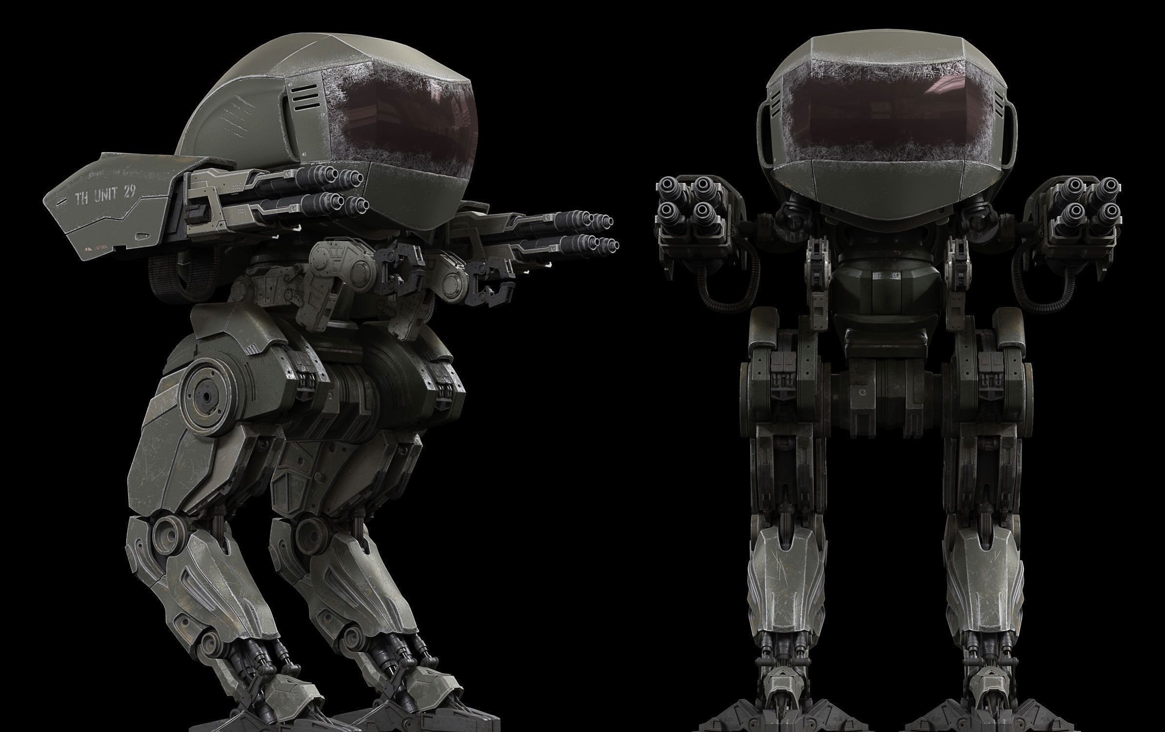 Highpoly Battle Mech 3D model 3D model_2