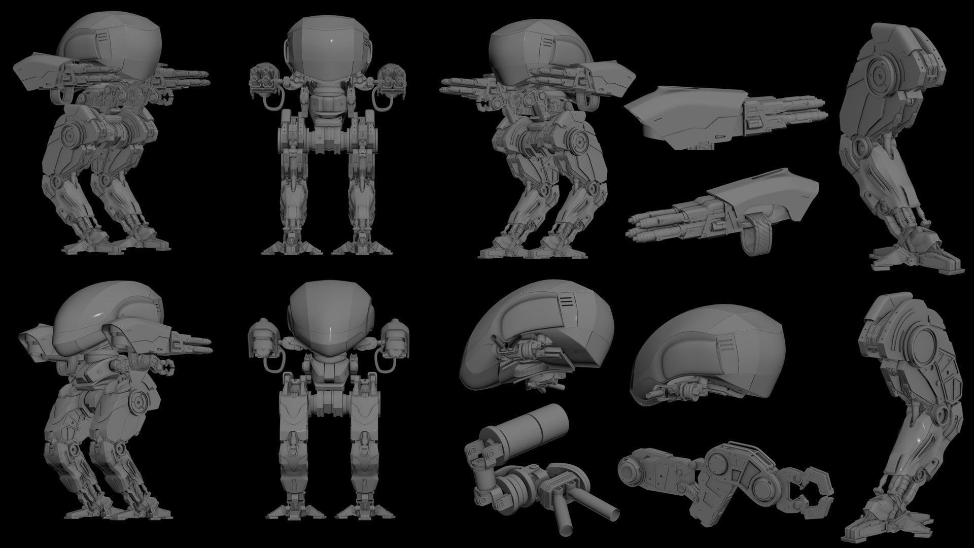 Highpoly Battle Mech 3D model 3D model_6