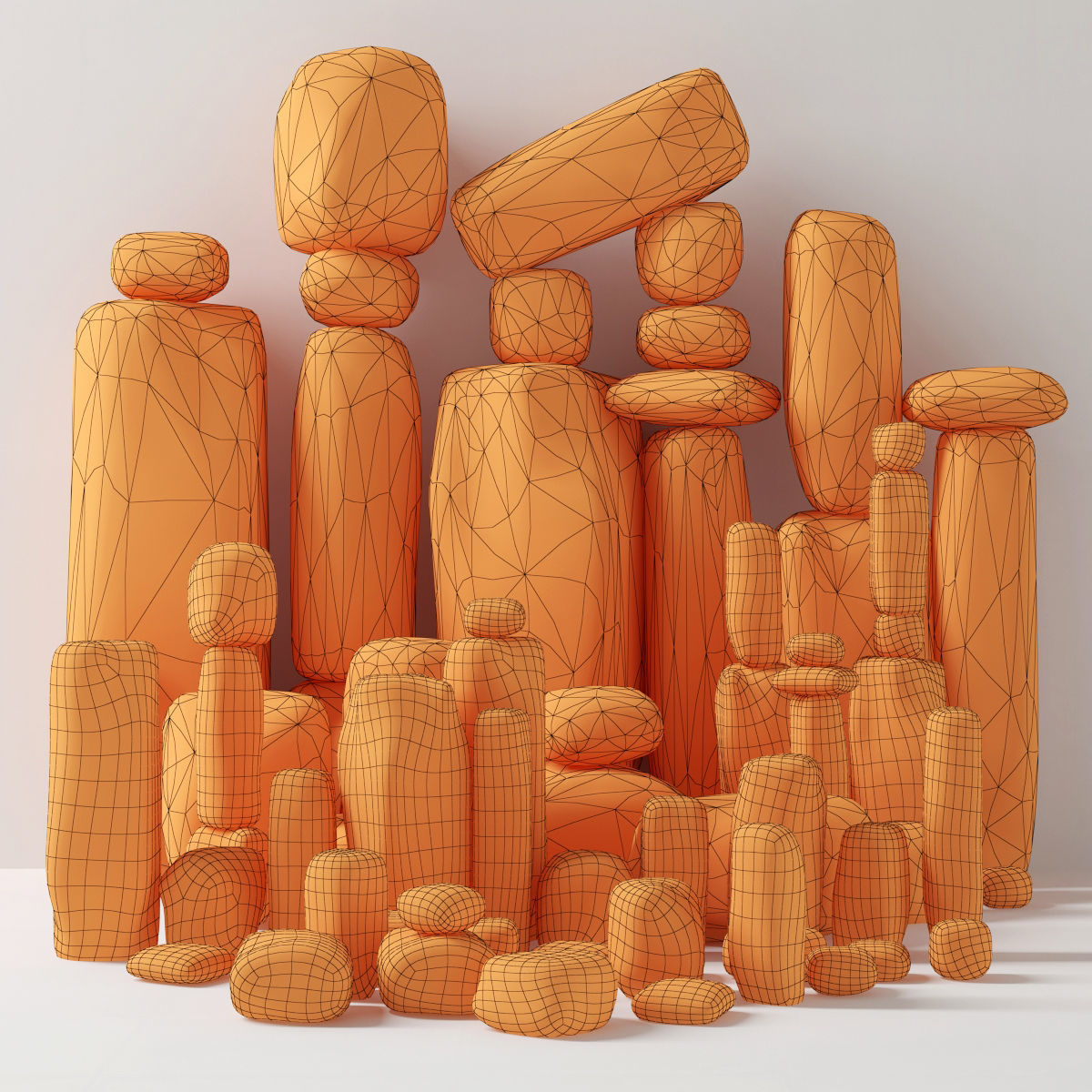 Stone block 3D model_3