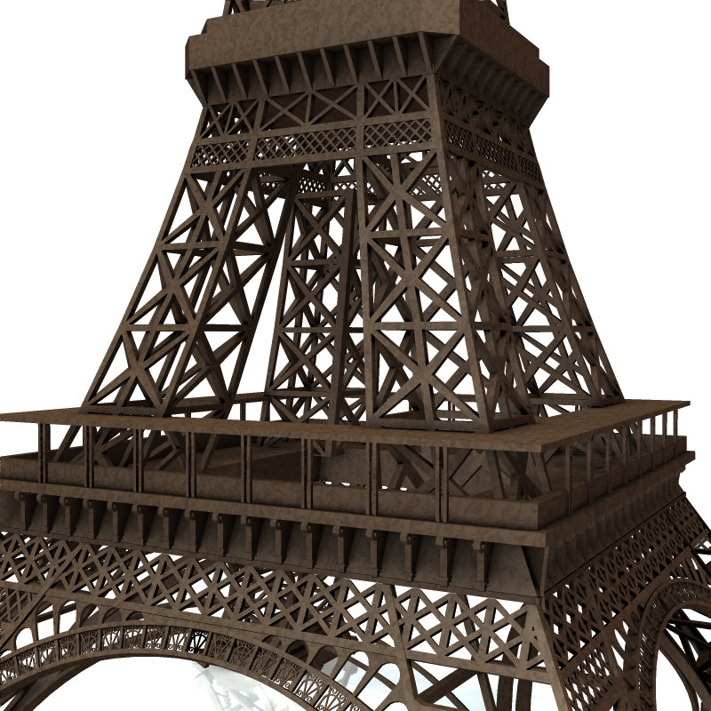 Eiffel Tower for 3ds obj and fbx 3D model_4