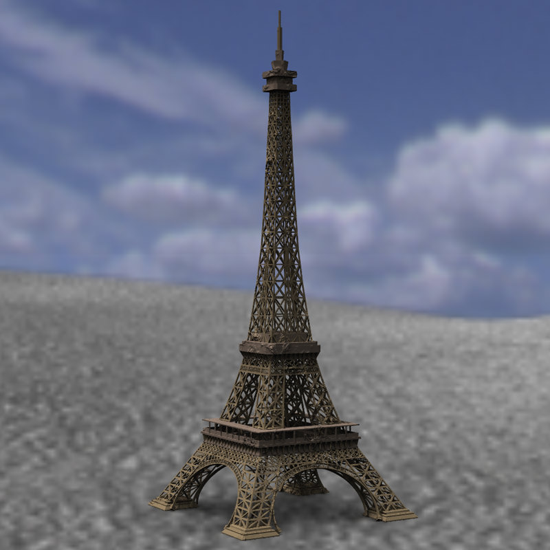 Eiffel Tower for 3ds obj and fbx 3D model_3
