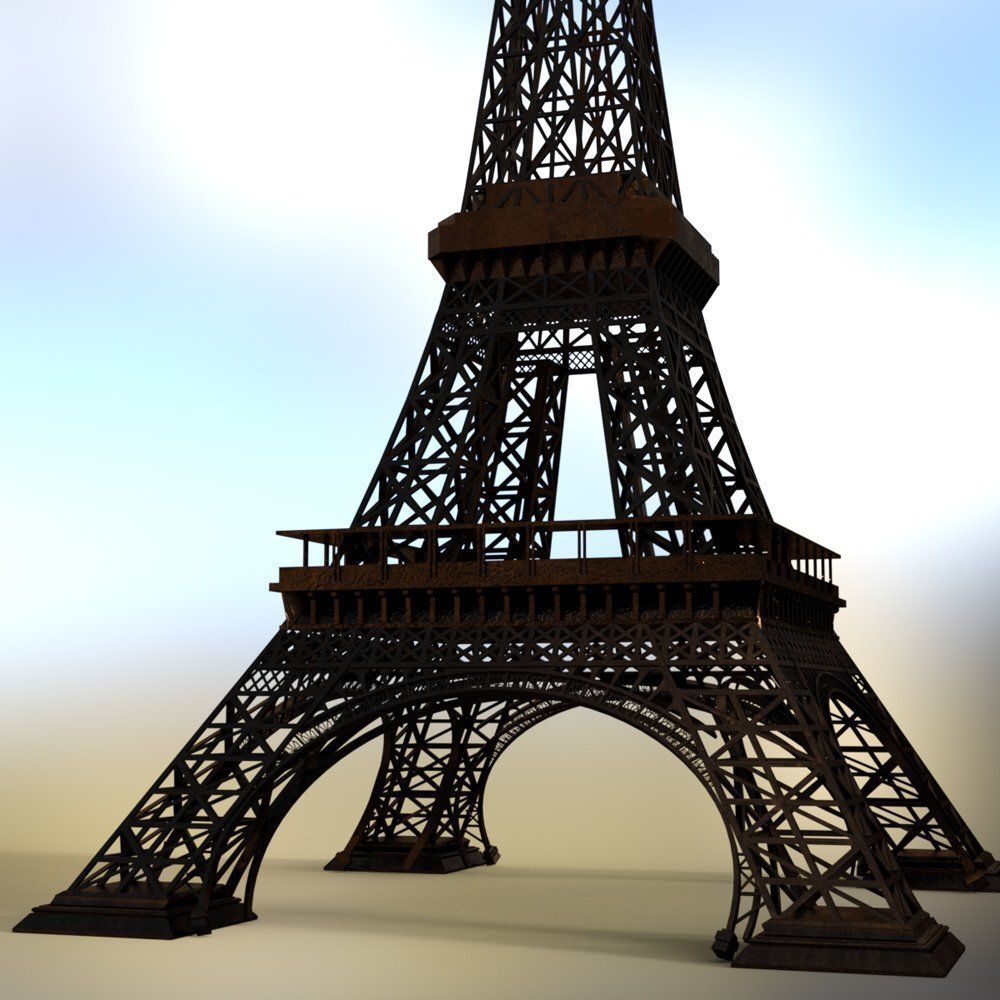 Eiffel Tower for 3ds obj and fbx 3D model_9