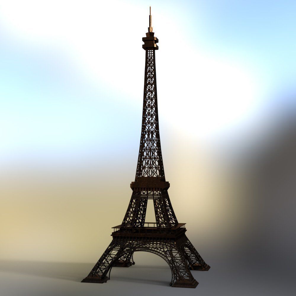 Eiffel Tower for 3ds obj and fbx 3D model_5