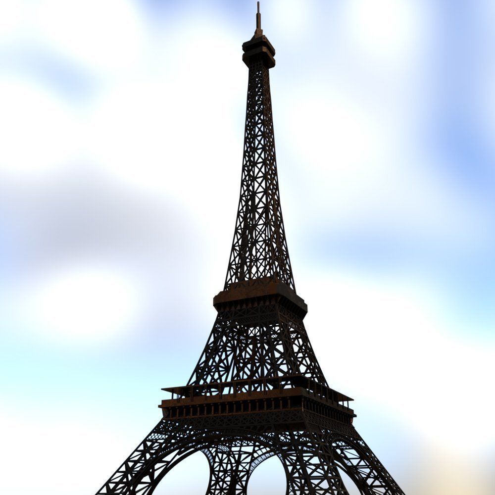 Eiffel Tower for 3ds obj and fbx 3D model_7