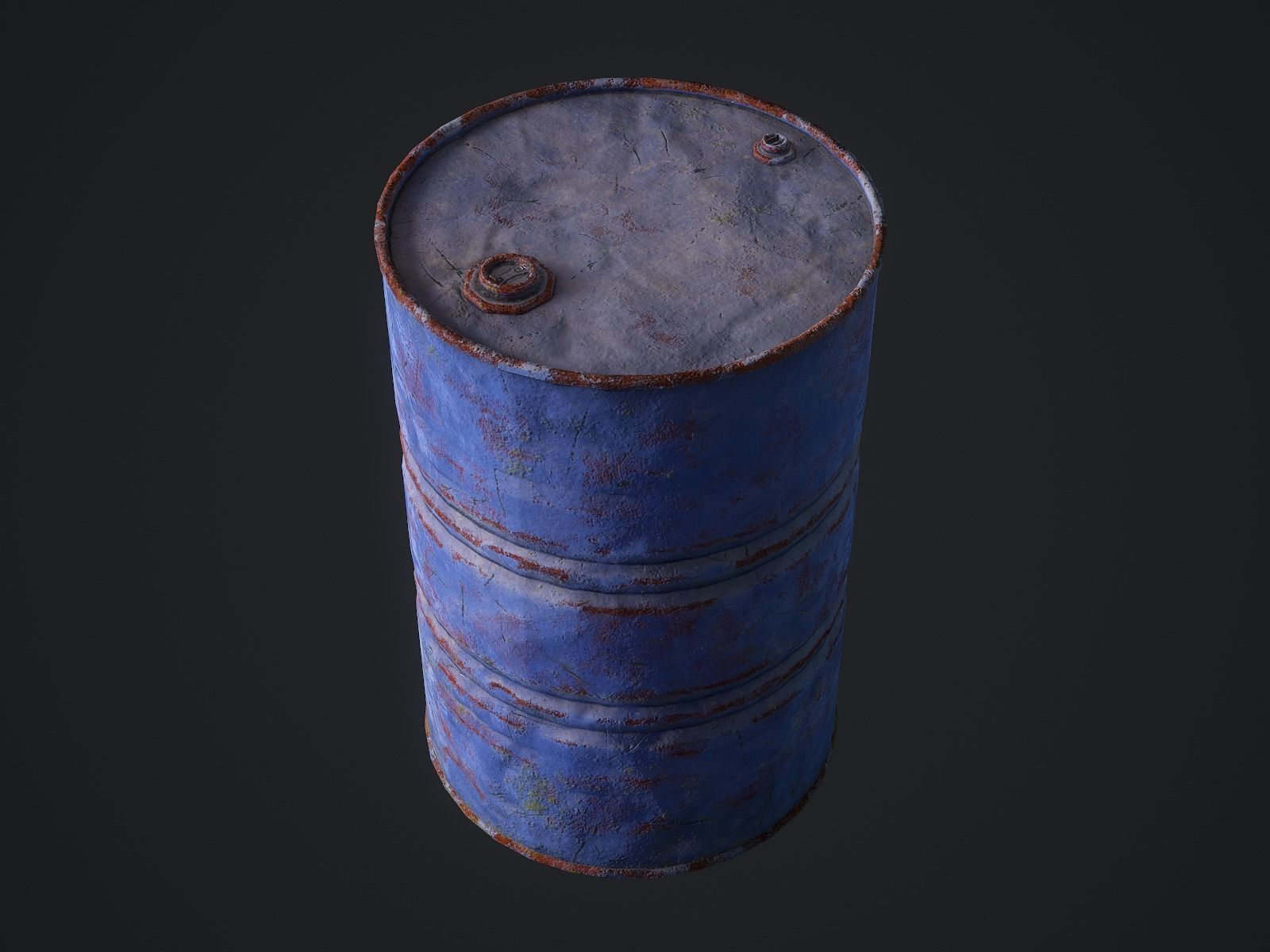 Oil barrel Low-poly 3D model_8