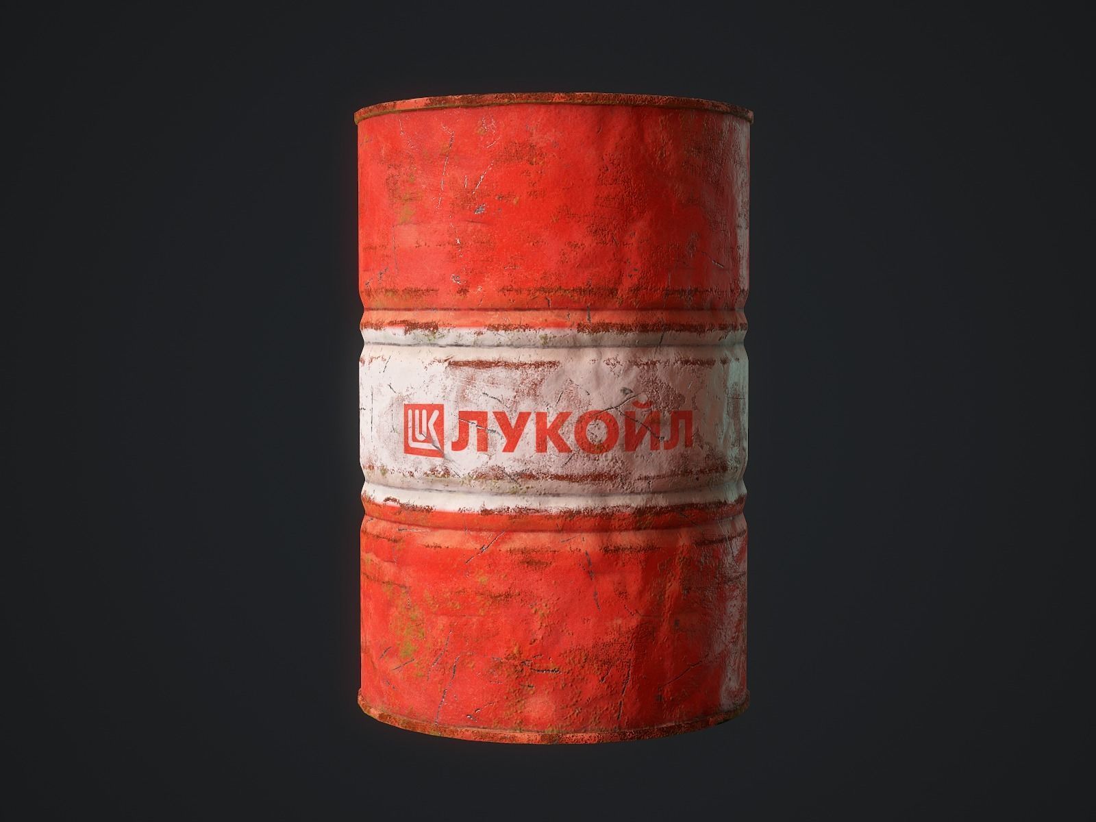 Oil barrel Low-poly 3D model_3