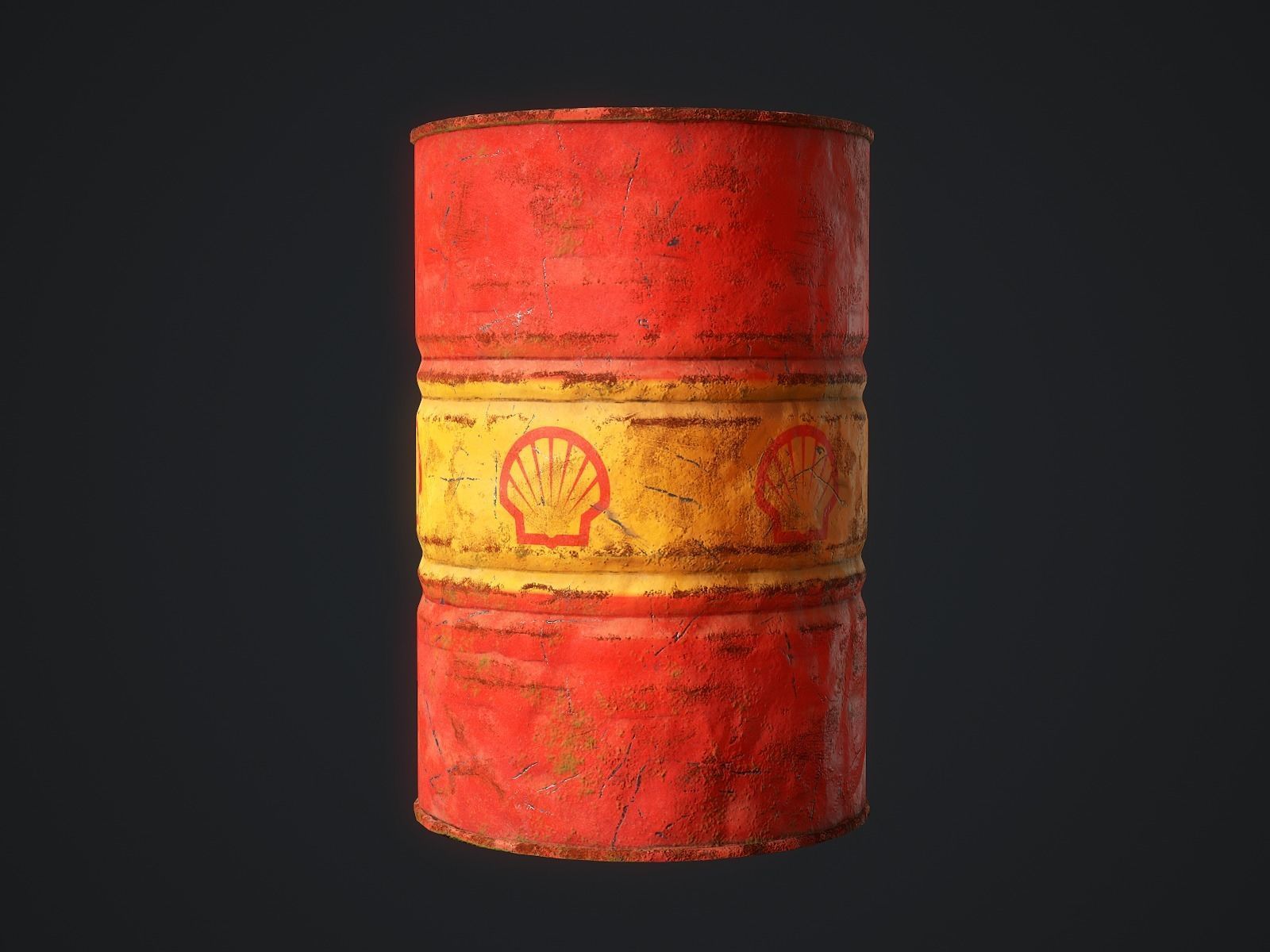 Oil barrel Low-poly 3D model_5